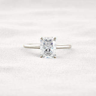 2.3 CT Radiant Cut Solitaire Moissanite Diamond  Engagement Ring In White Gold
