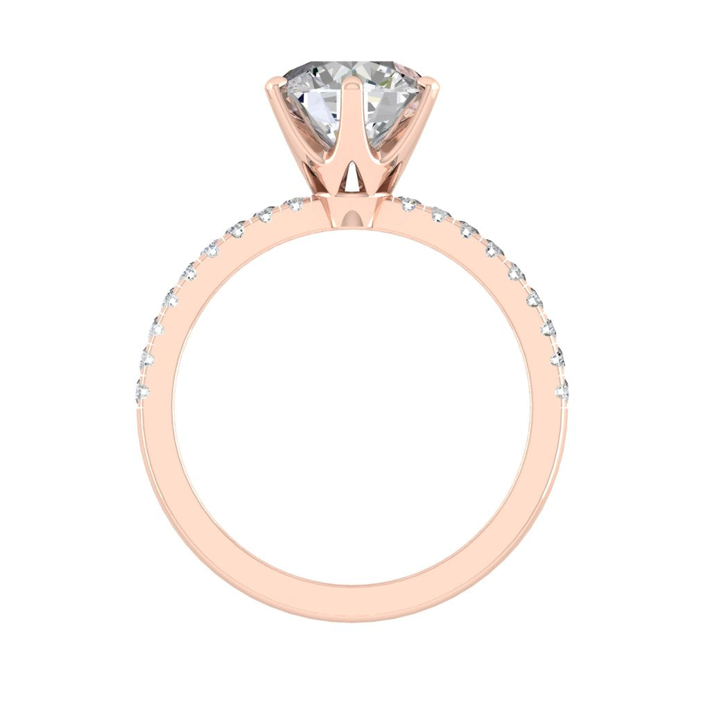 1.85 CT Round Moissanite Diamond Solitaire Engagement Ring