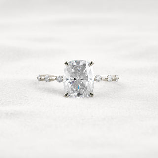 4 CT Cushion Cut Moissanite Diamond Engagement Ring & Wedding Ring In White Gold