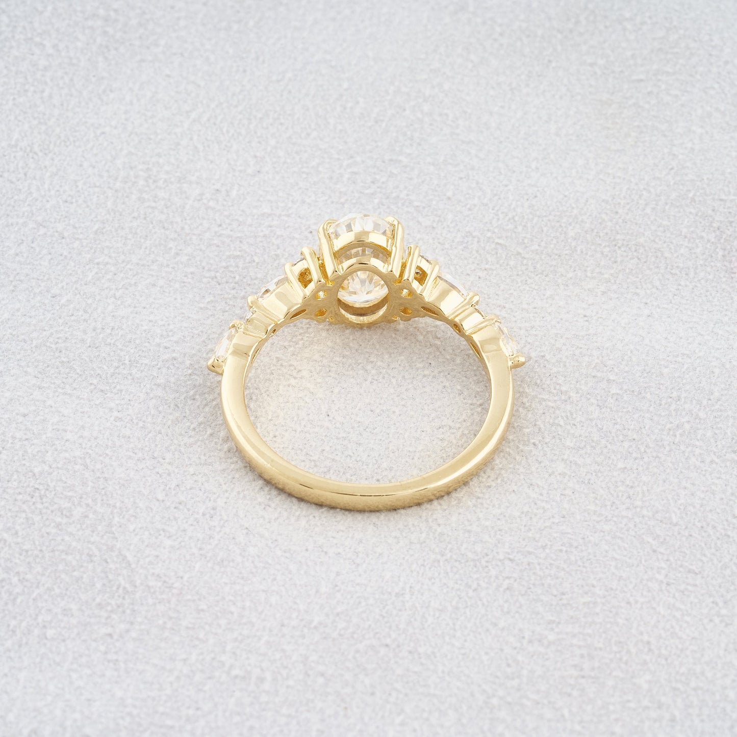 2.1 CT Oval Cut Moissanite Diamond Engagement Ring & Wedding Ring In Rose Gold