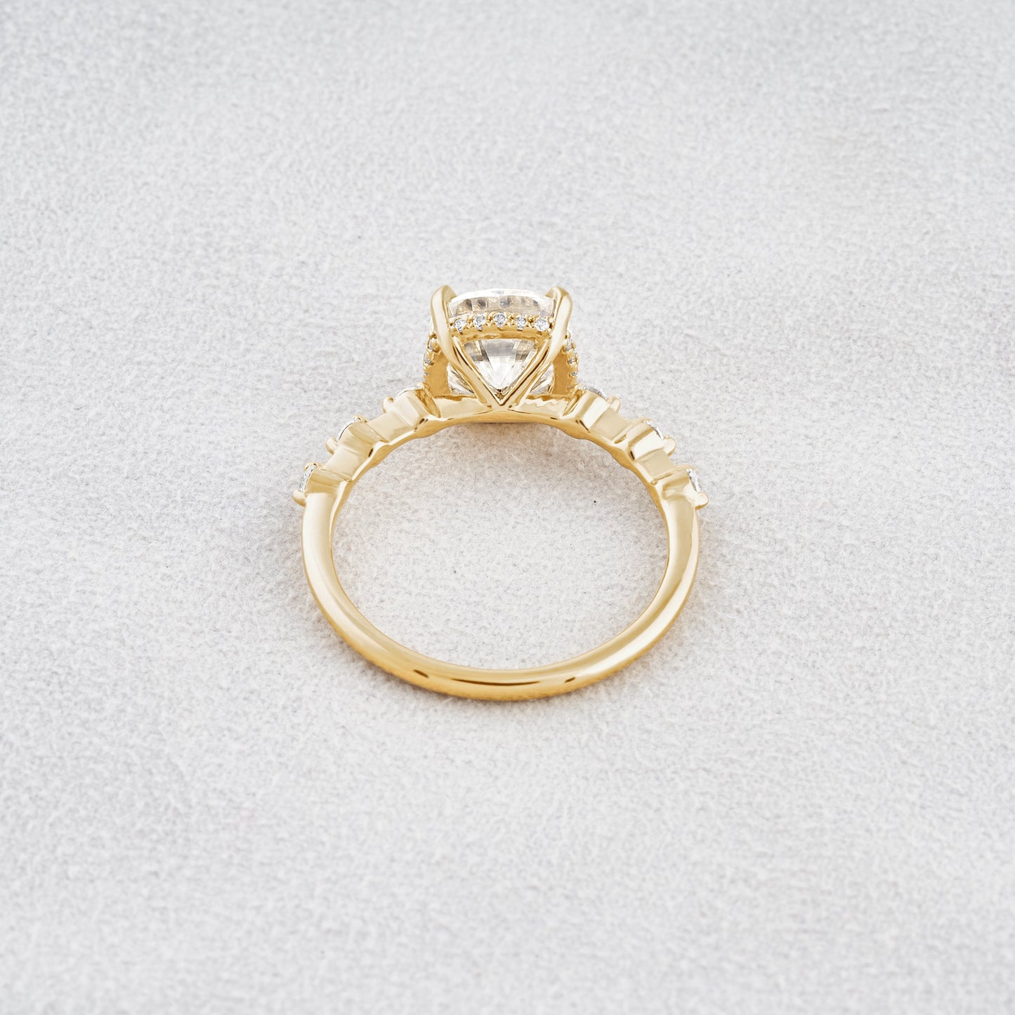 2.15 CT Cushion Cut Moissanite Diamond Engagement Ring & Wedding Ring In Rose Gold