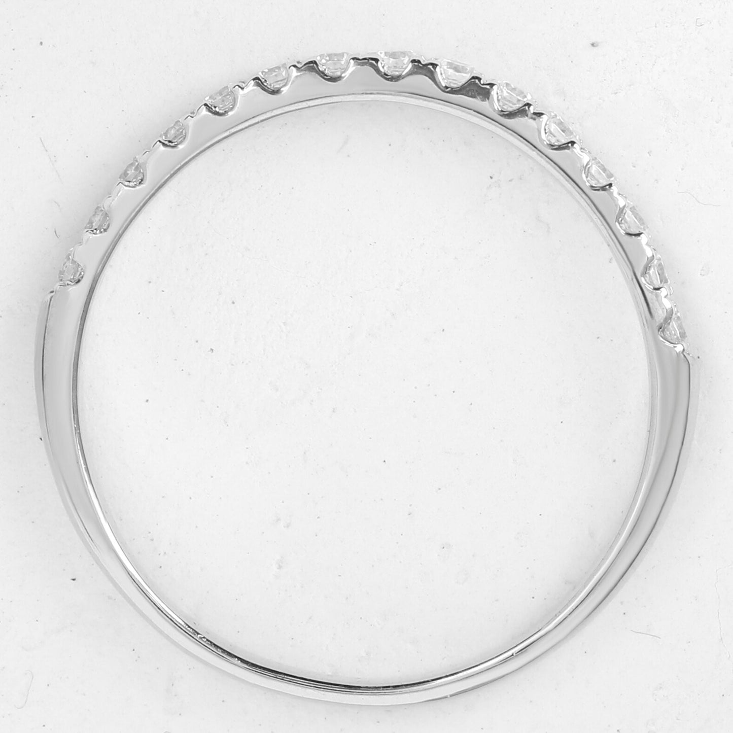 Round Moissanite Half Eternity Stacking Wedding Band