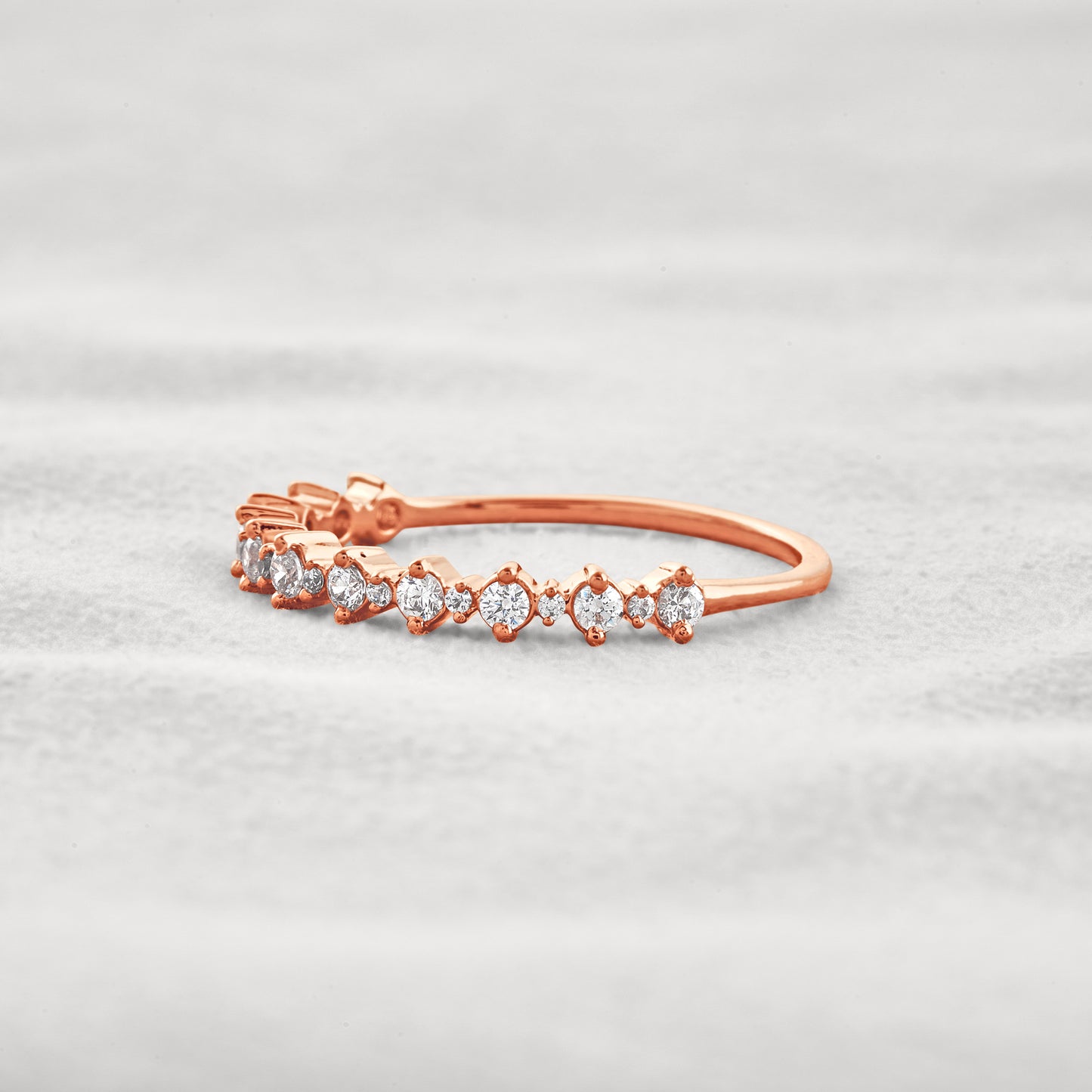 0.36 CT Round Shaped Half Eternity Moissanite Wedding Band