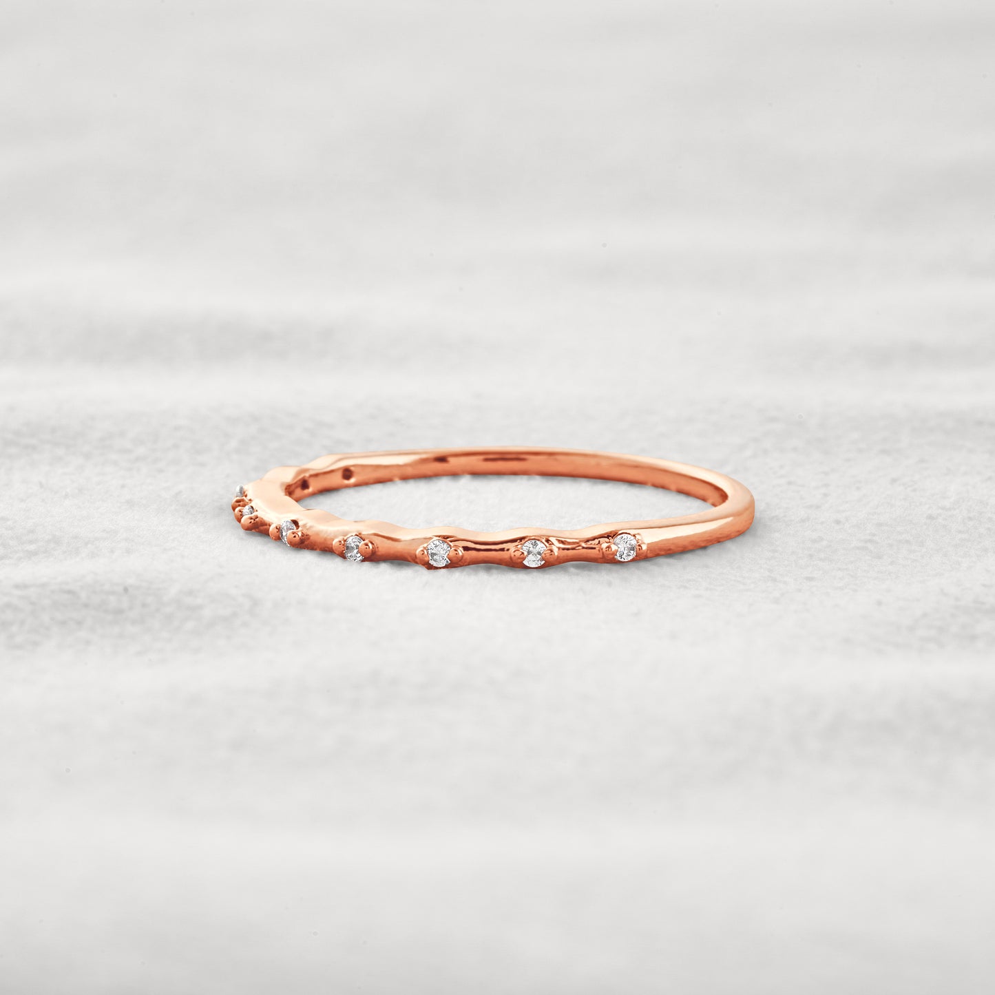 0.06 CT Round Shaped Dainty Moissanite Wedding Band