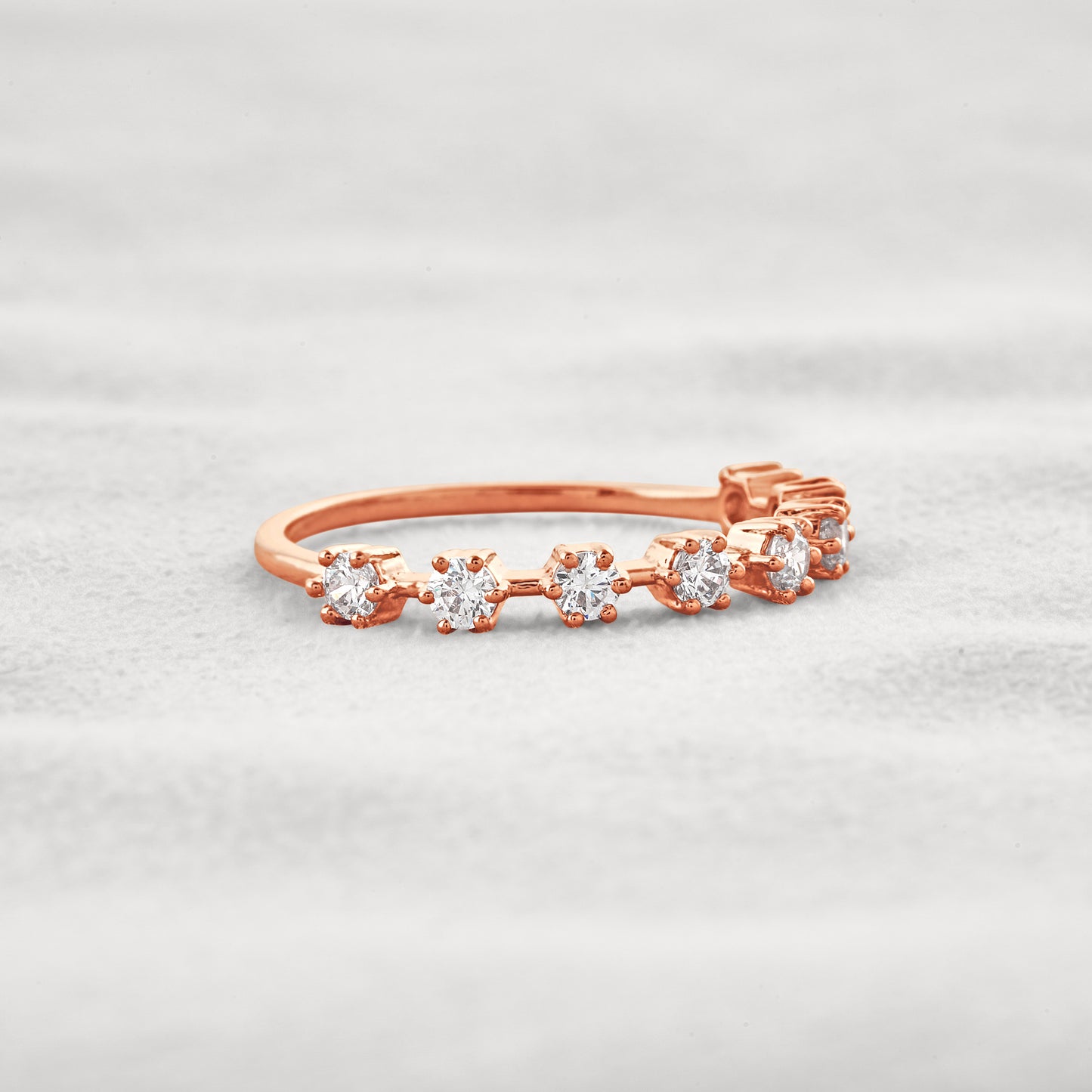 0.67 CT Round Shaped Half Eternity Moissanite Wedding Band