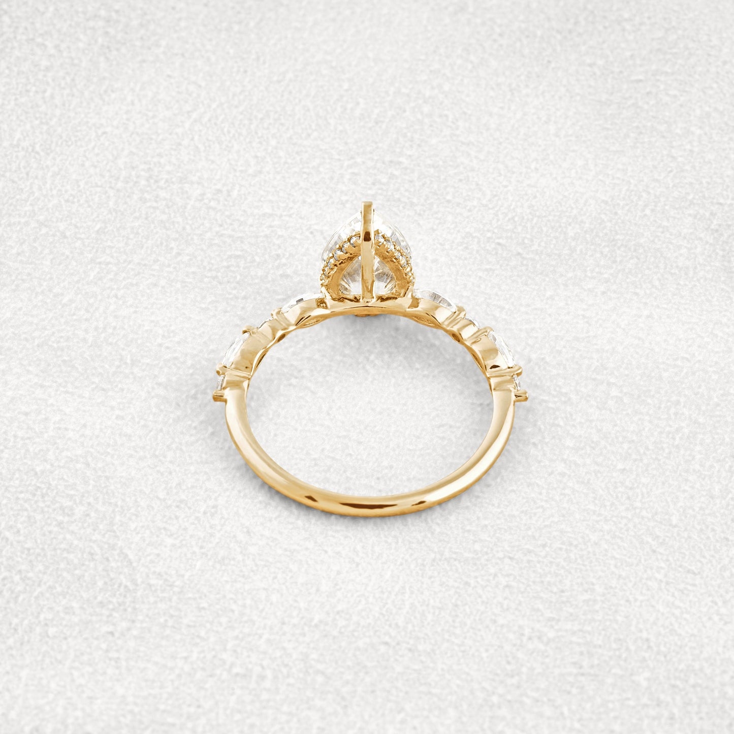 1.93 CT Pear Cut Moissanite Diamond Engagement Ring & Wedding Ring In Rose Gold