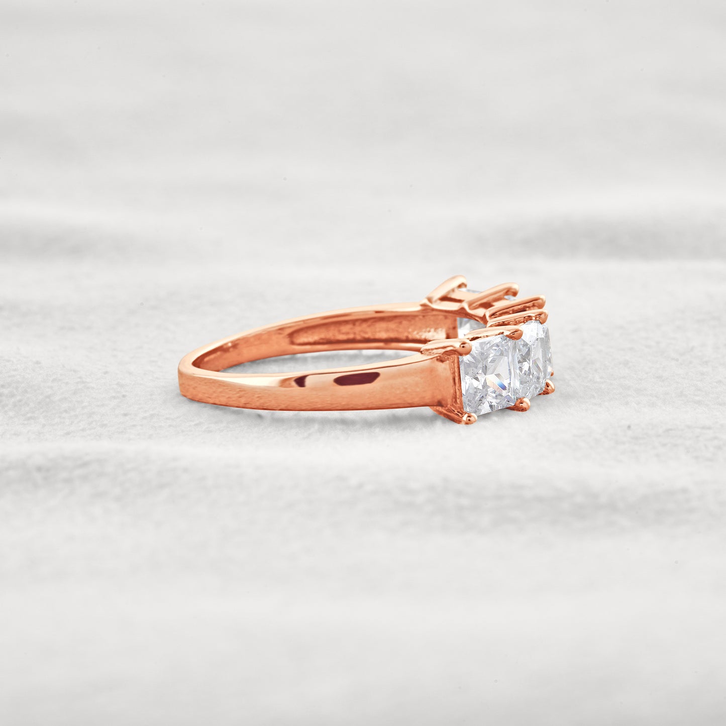 1.65 CT Princess Shaped 5-Stones Moissanite Wedding Band