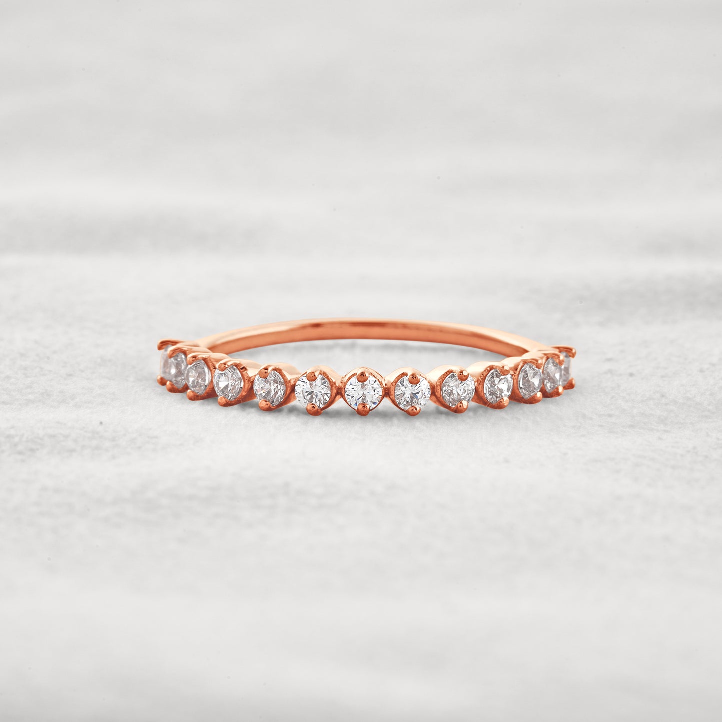 0.48 CT Round Shaped Half Eternity Moissanite Wedding Band