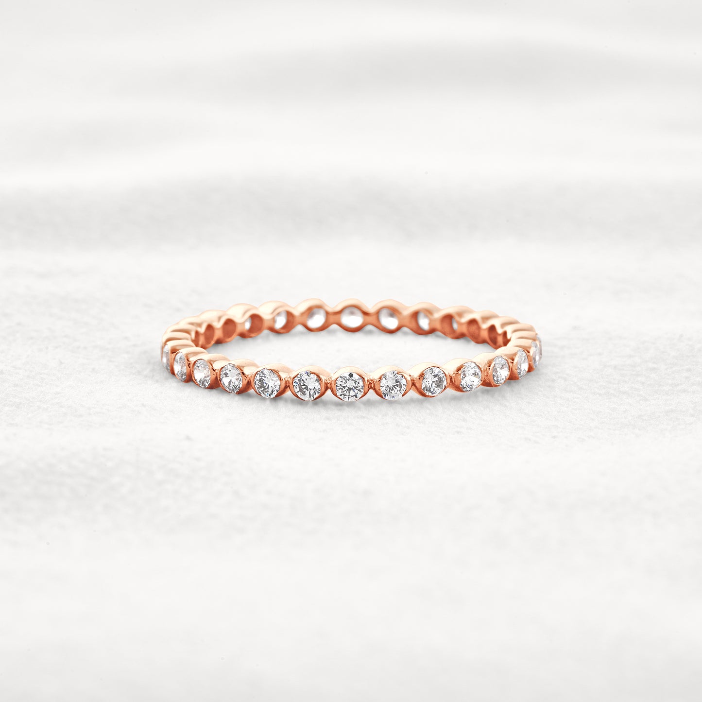 0.75 CT Round Shaped Full Eternity Moissanite Wedding Band