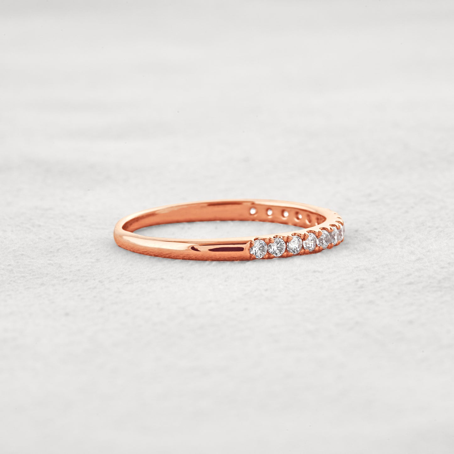 0.29 CT Round Shaped Half Eternity Moissanite Wedding Band