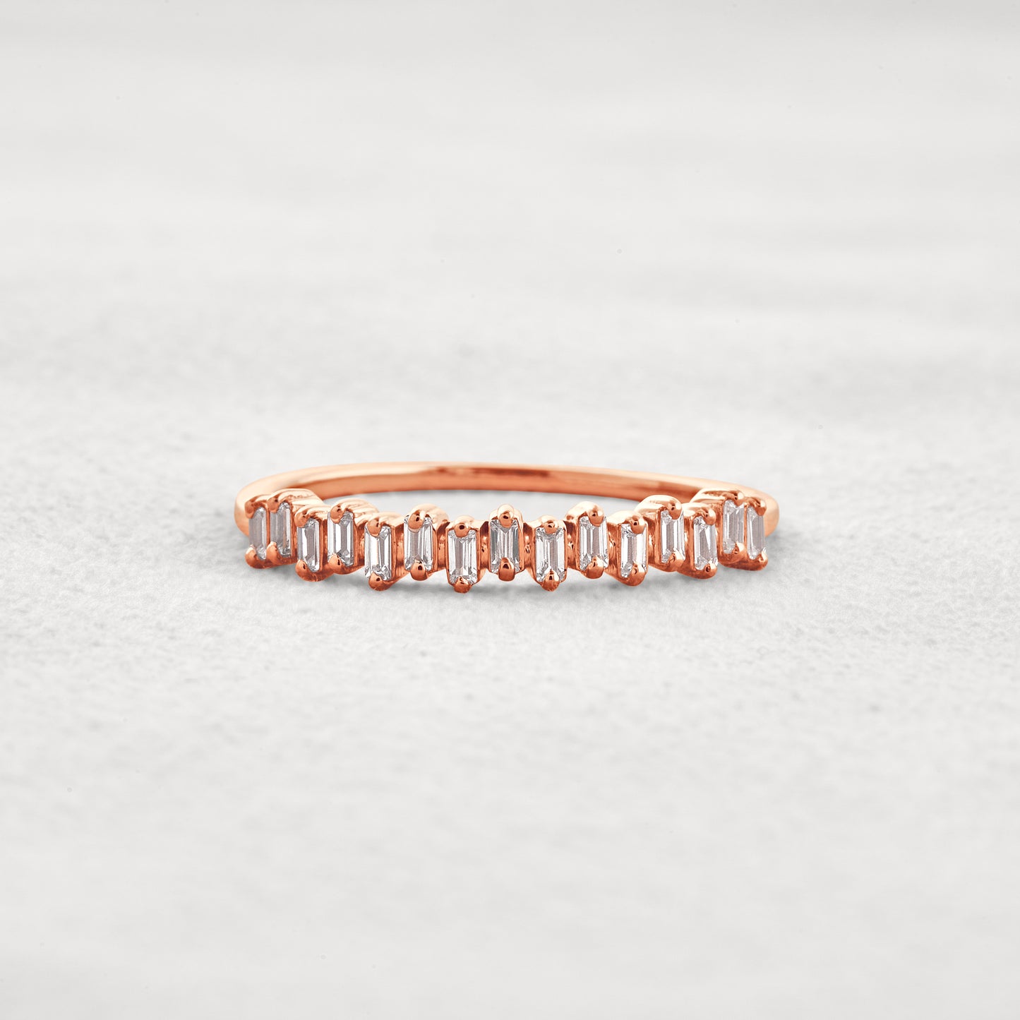 0.38 CT Baguette Shaped Moissanite Wedding Band