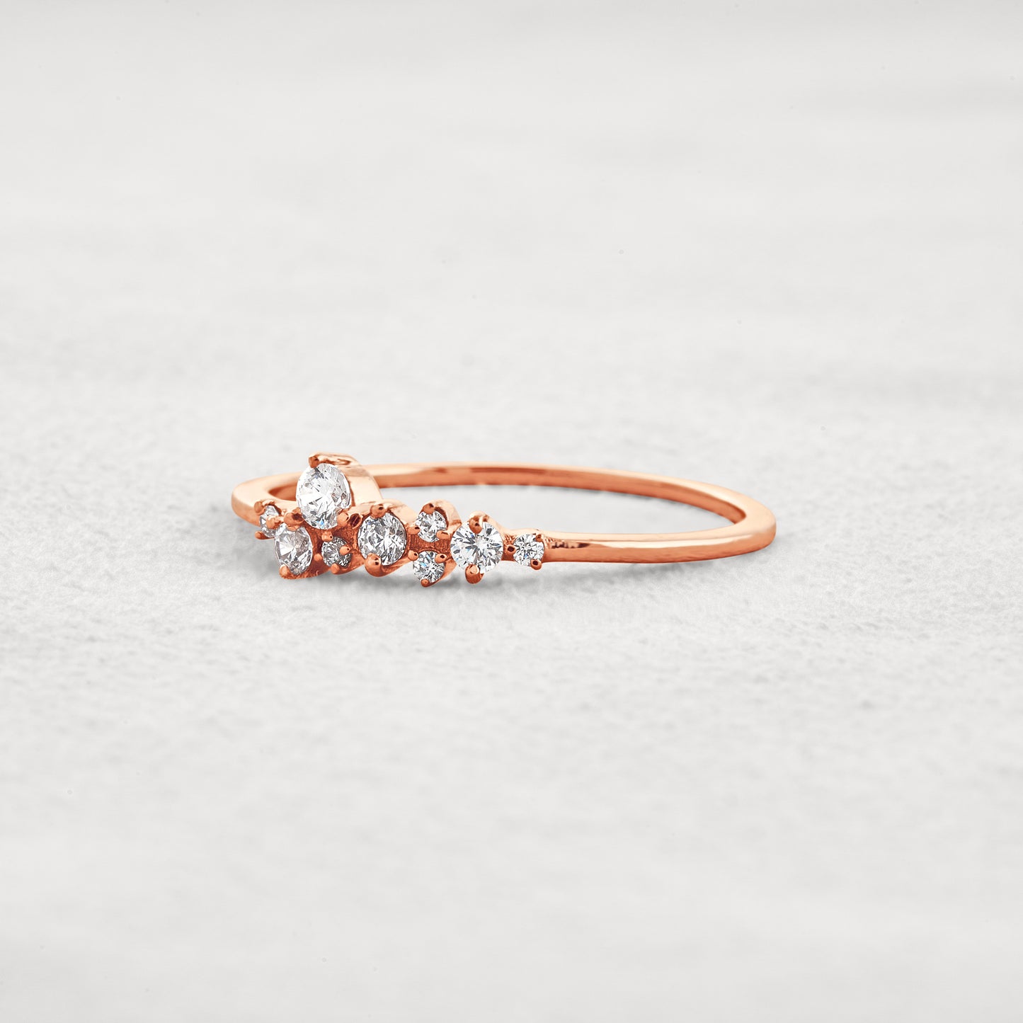 0.3 CT Round Shaped Cluster Moissanite Wedding Band