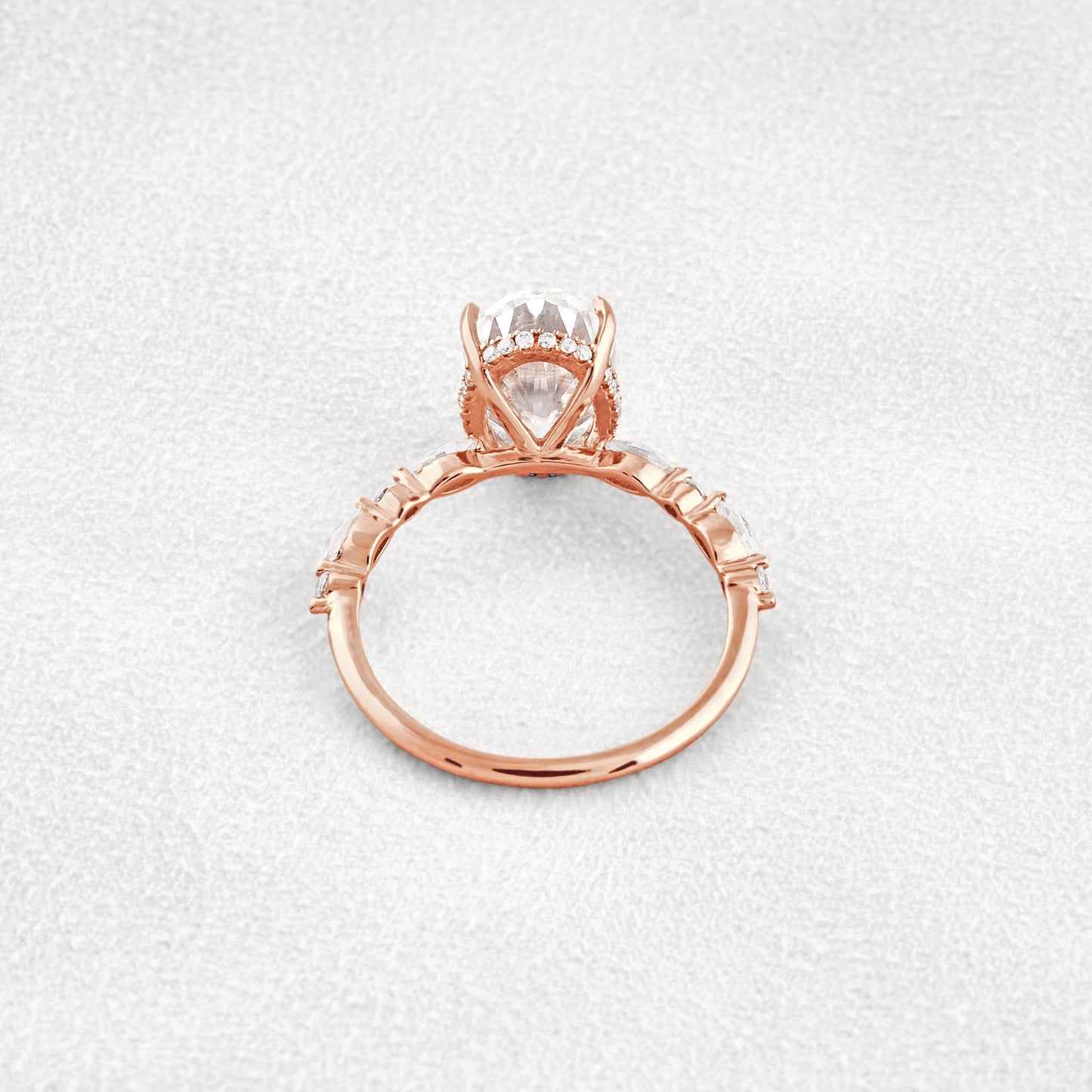 4 CT Oval Cut Moissanite Diamond Engagement Ring & Wedding Ring