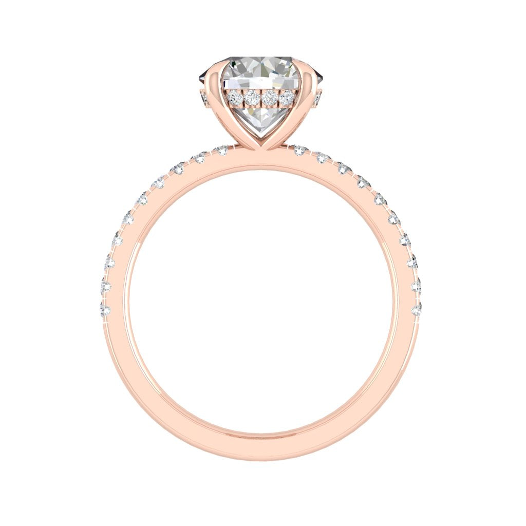 1.85 CT Round Moissanite Diamond Hidden Halo Engagement Ring