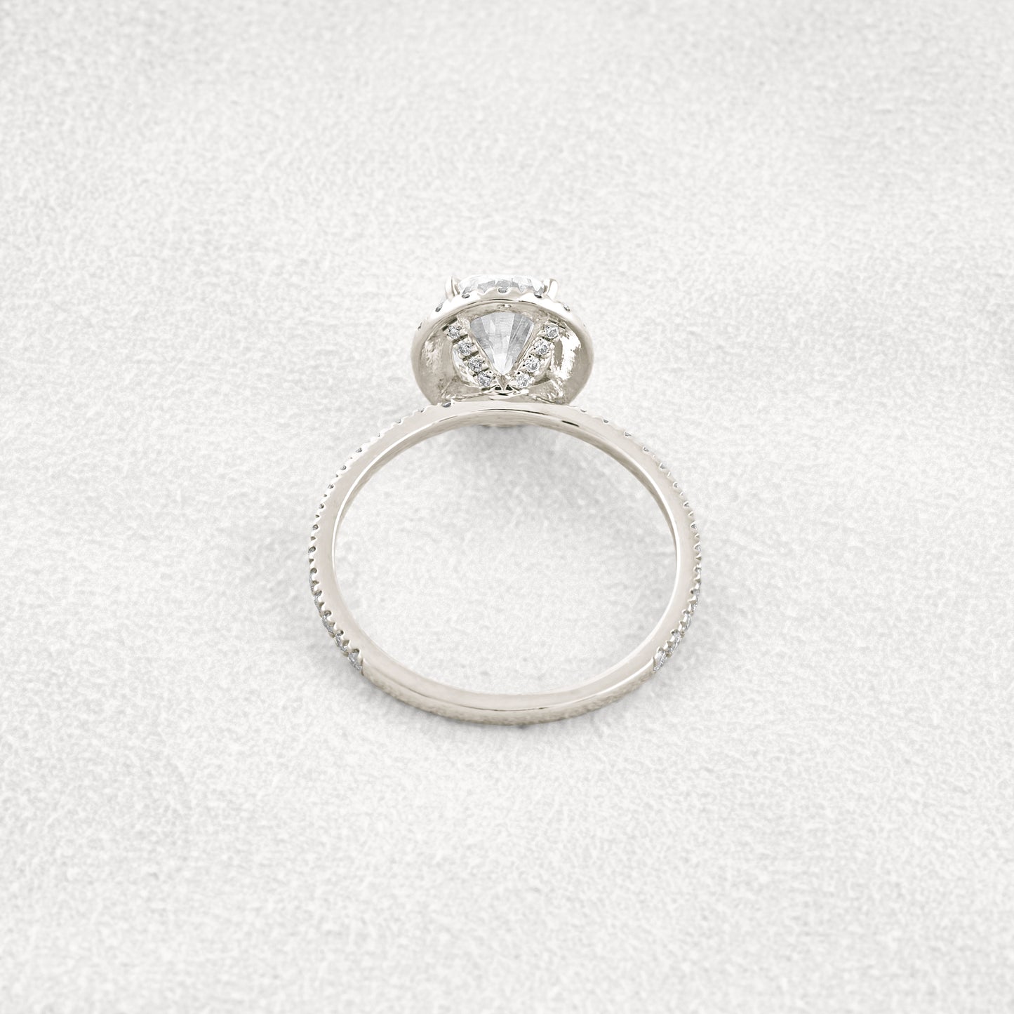 1.91 CT Oval Cut Halo & Pave Moissanite Diamond Engagement Ring