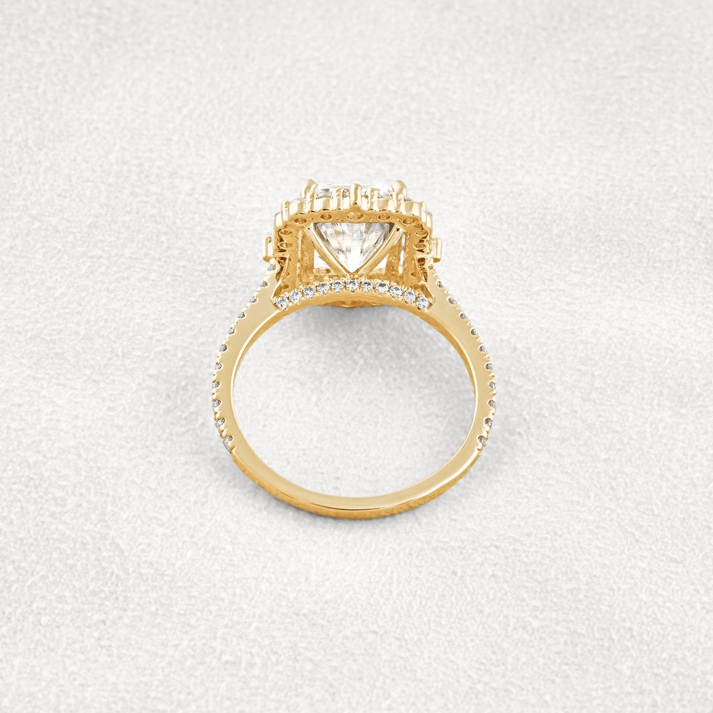 3.24 CT Radiant Cut Halo & Pave Moissanite Diamond Engagement Ring In Rose Gold