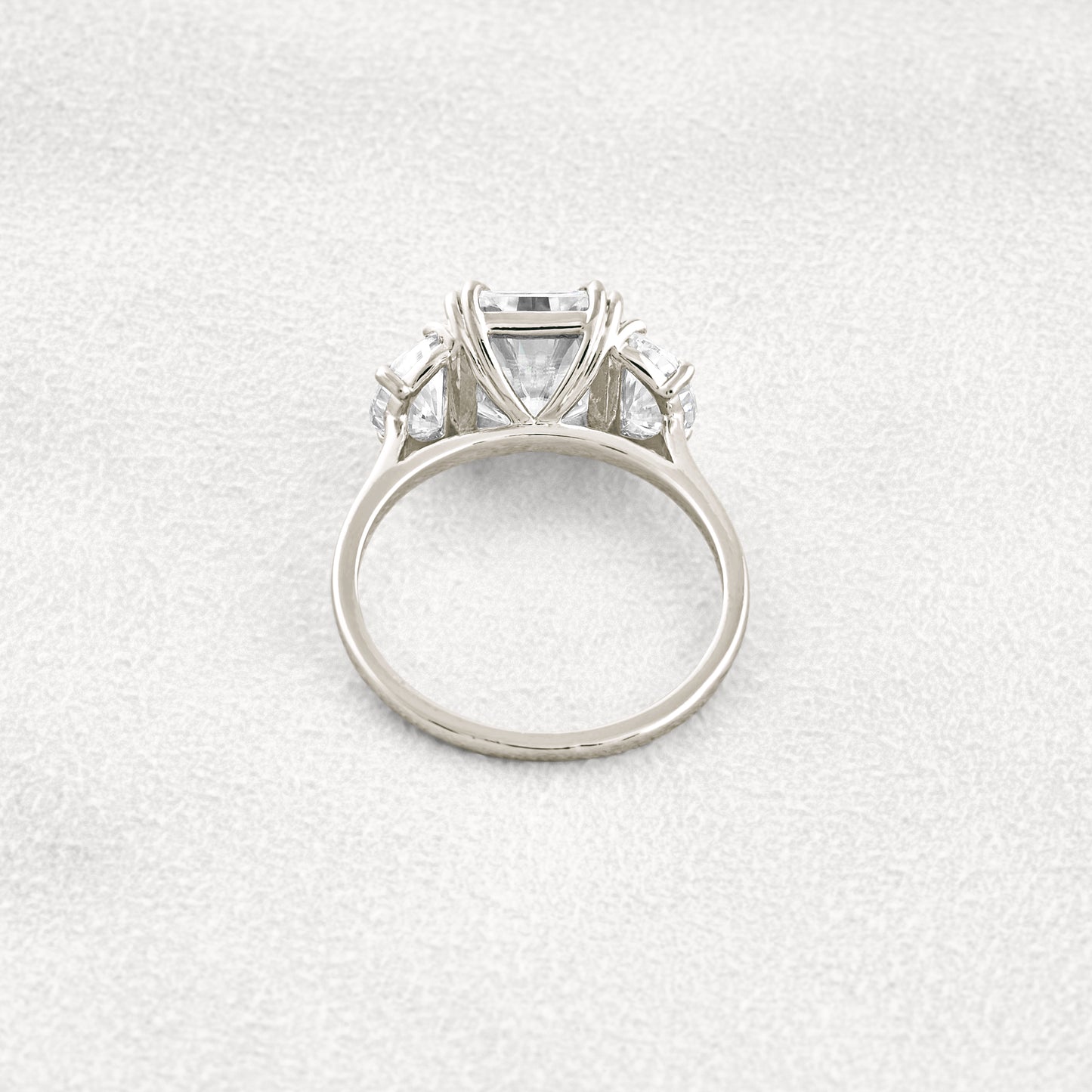 3.24 CT Radiant Cut 3 Stones Moissanite Diamond Engagement Ring