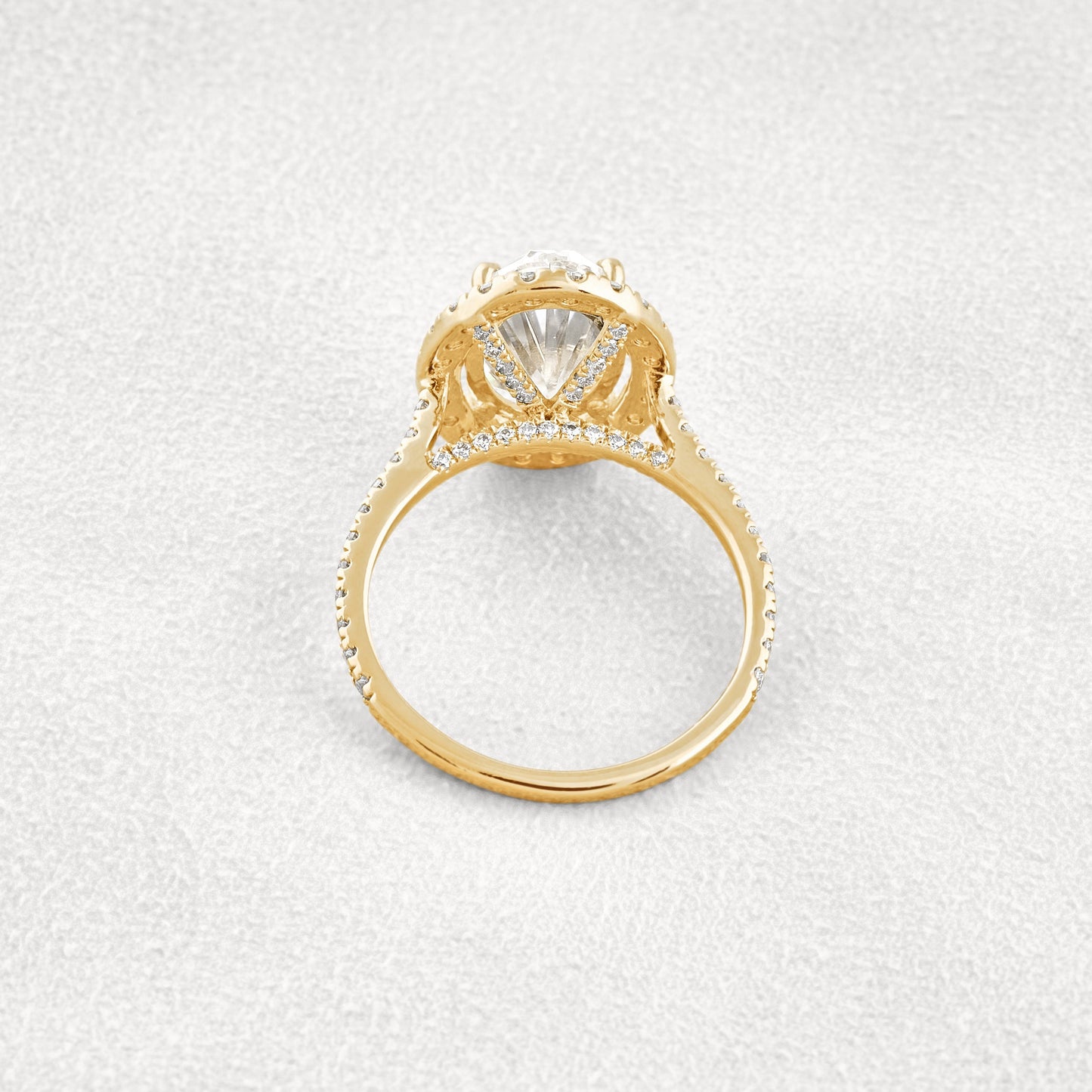 4.1 CT Oval Cut Halo & Pave Moissanite Diamond Engagement Ring In Rose Gold