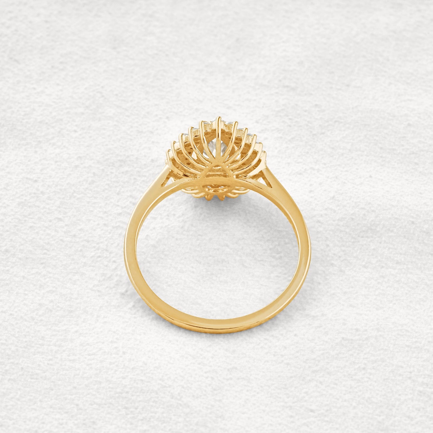 0.94 CT Pear Cut Double Halo Moissanite Diamond Engagement Ring In Rose Gold