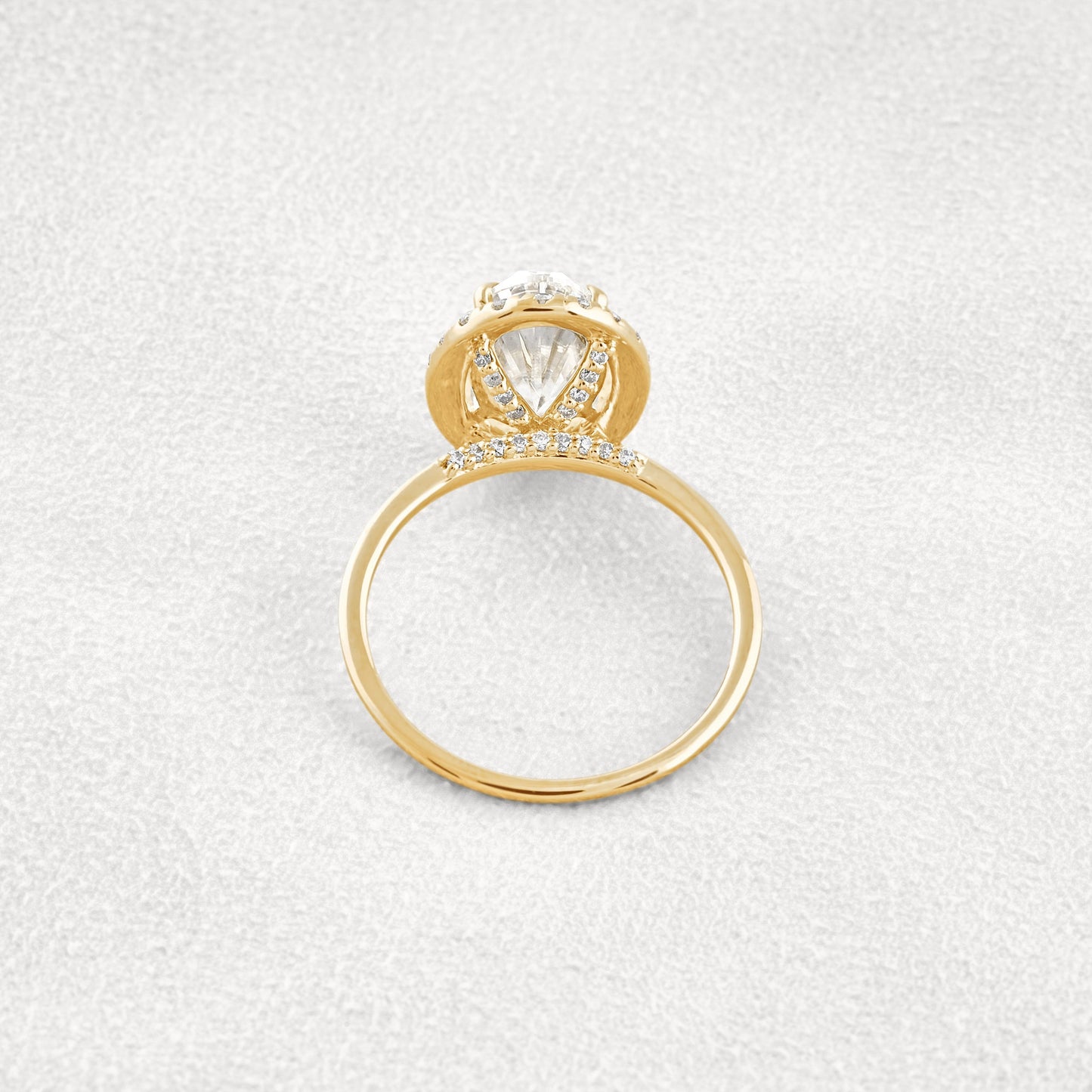 3.15 CT Oval Cut Halo Moissanite Diamond Engagement Ring In Rose Gold