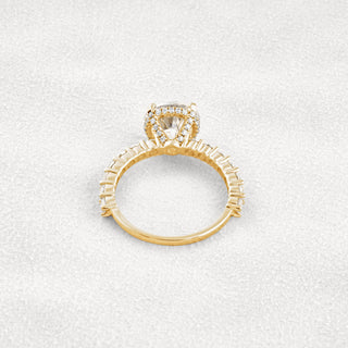 2.75 CT Round Cut Pave Hidden Halo Moissanite Diamond Engagement Ring