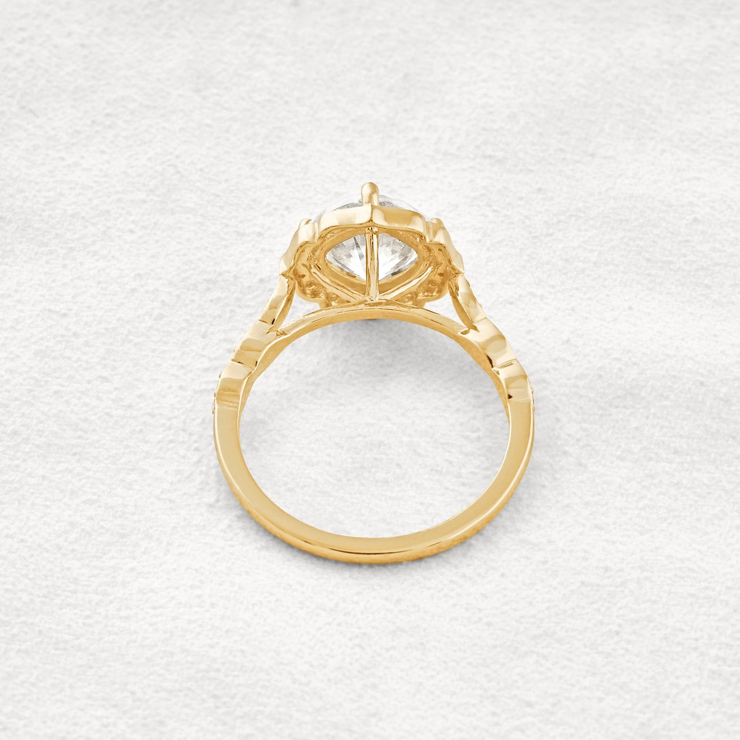 2.1 CT Cushion Cut Halo & Pave Moissanite Diamond Engagement Ring In Rose Gold