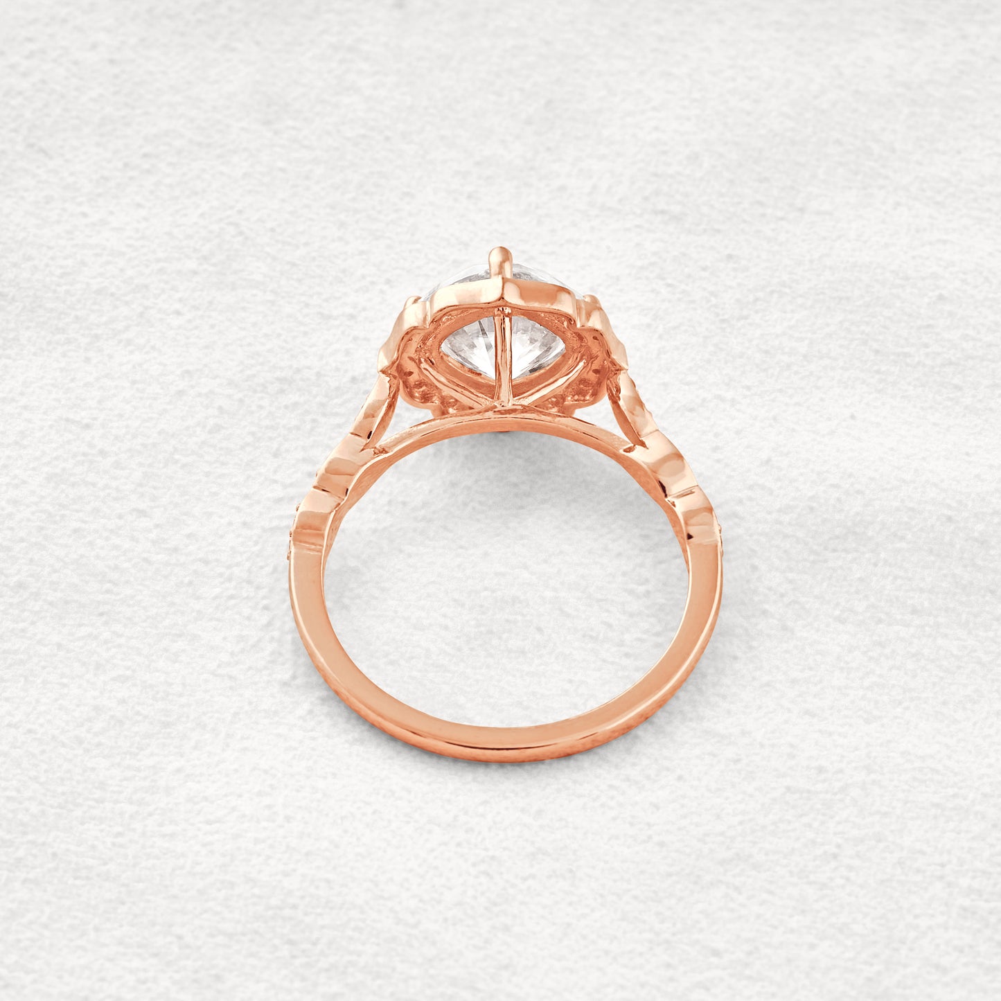 2.1 CT Cushion Cut Halo & Pave Moissanite Diamond Engagement Ring