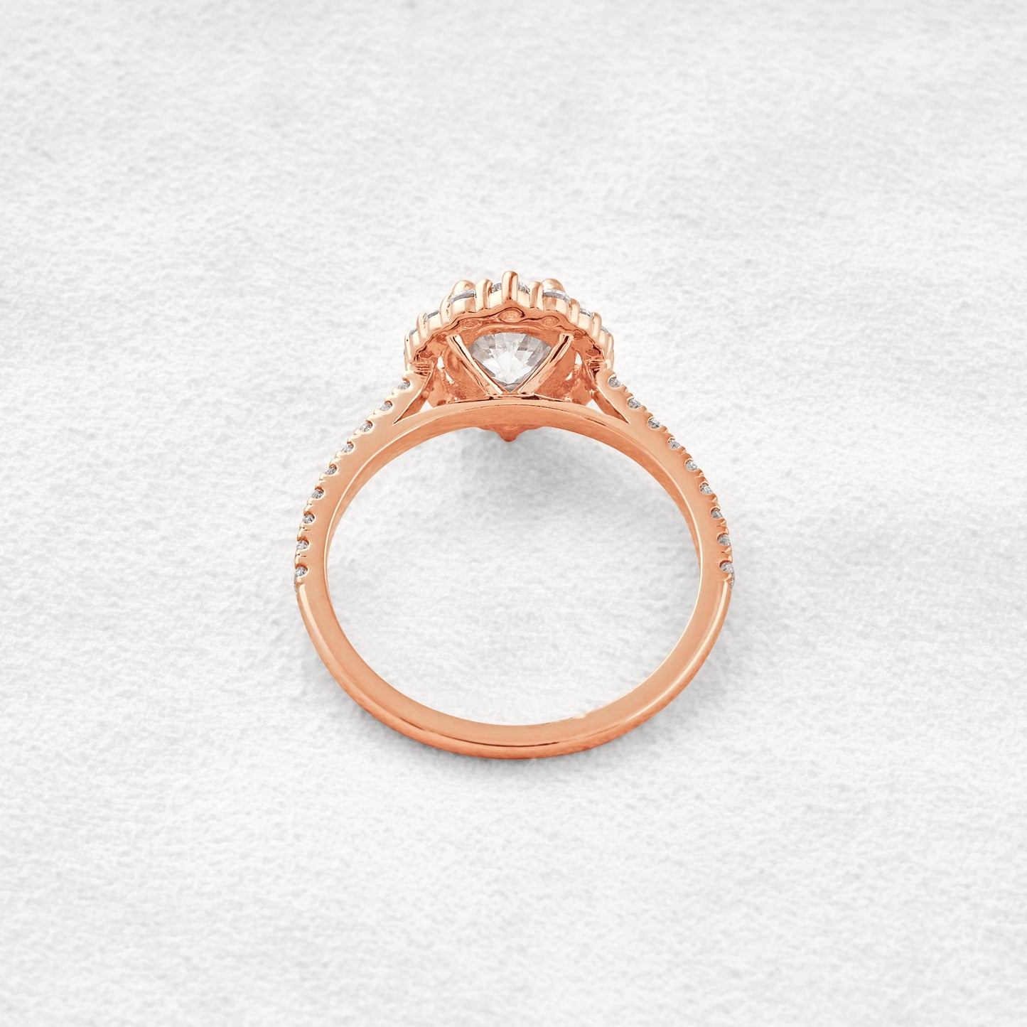 1.25 CT Round Cut Halo & Pave Moissanite Diamond Engagement Ring In White Gold