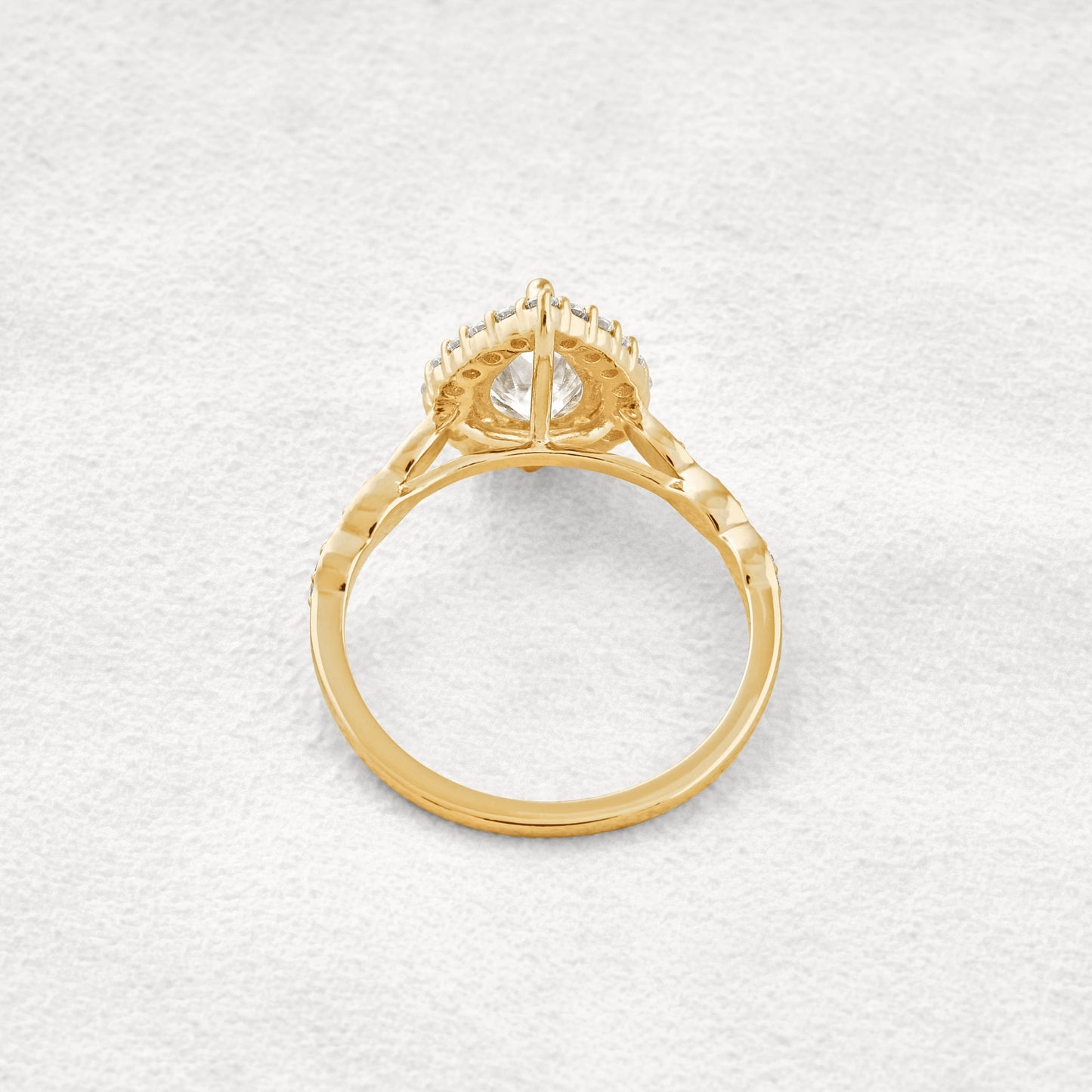 1.93 CT Pear Cut Halo & Pave Moissanite Diamond Engagement Ring In Rose Gold