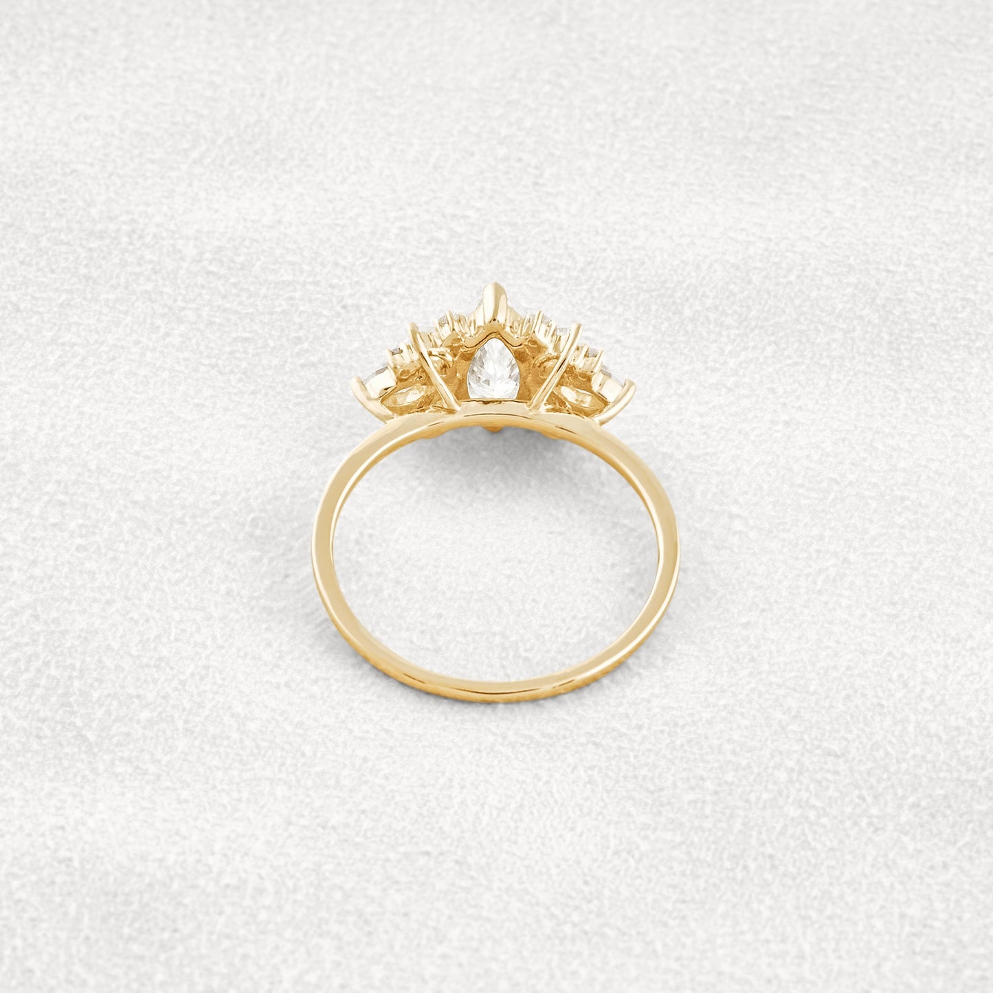 1 CT Marquise Cut Cluster Moissanite Diamond Engagement Ring In Rose Gold