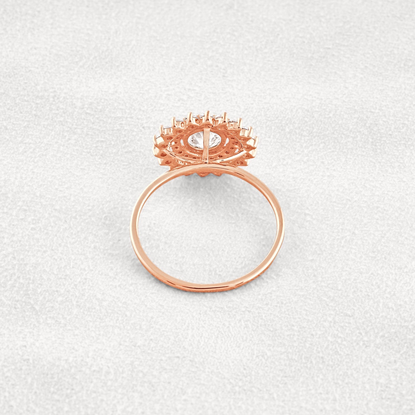 1 CT Round Cut Double Halo Moissanite Diamond Engagement Ring In White Gold