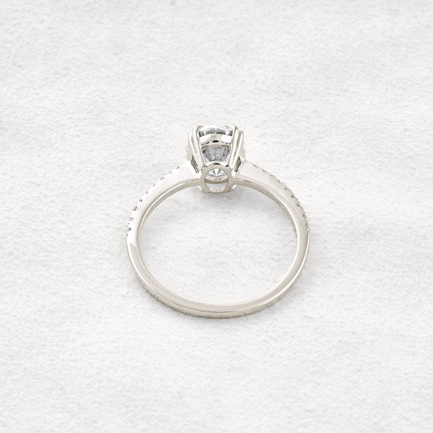 1.91 CT Oval Cut Pave Moissanite Diamond Engagement Ring