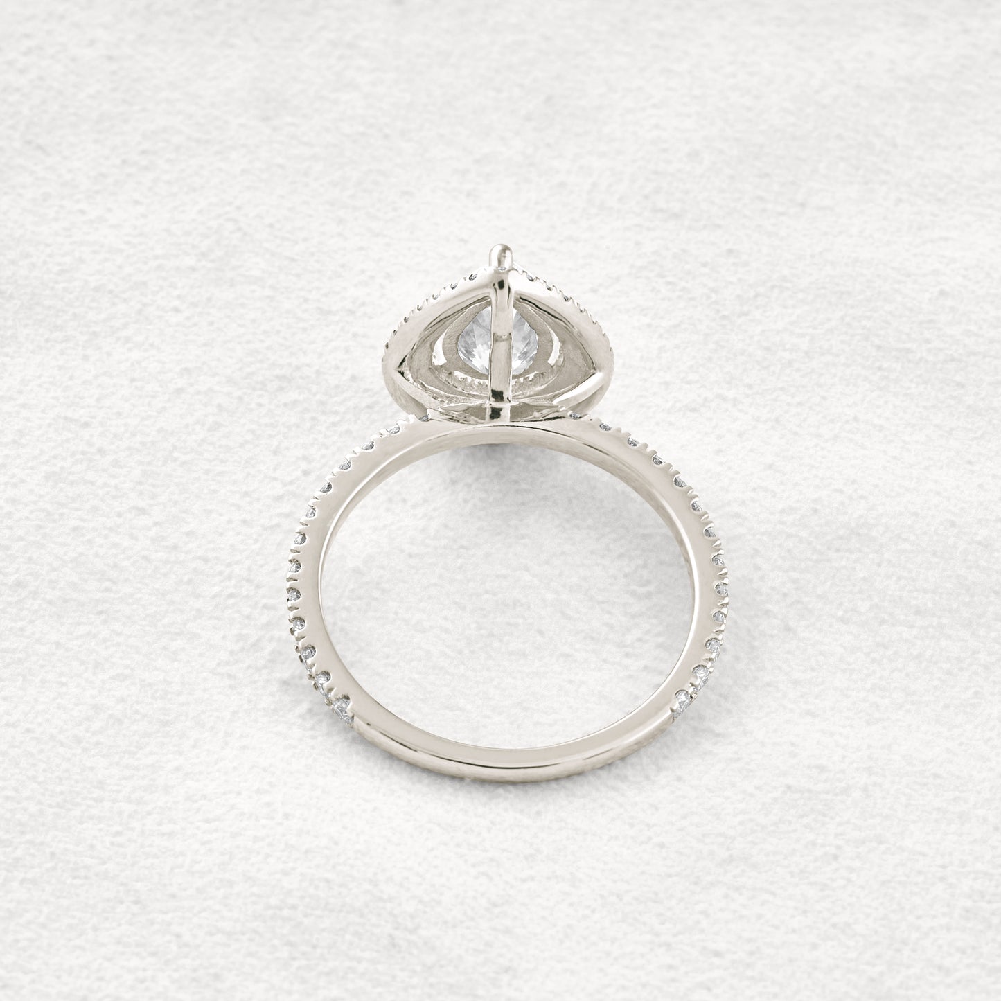 1.33 CT Pear Cut Double Halo Moissanite Diamond Engagement Ring