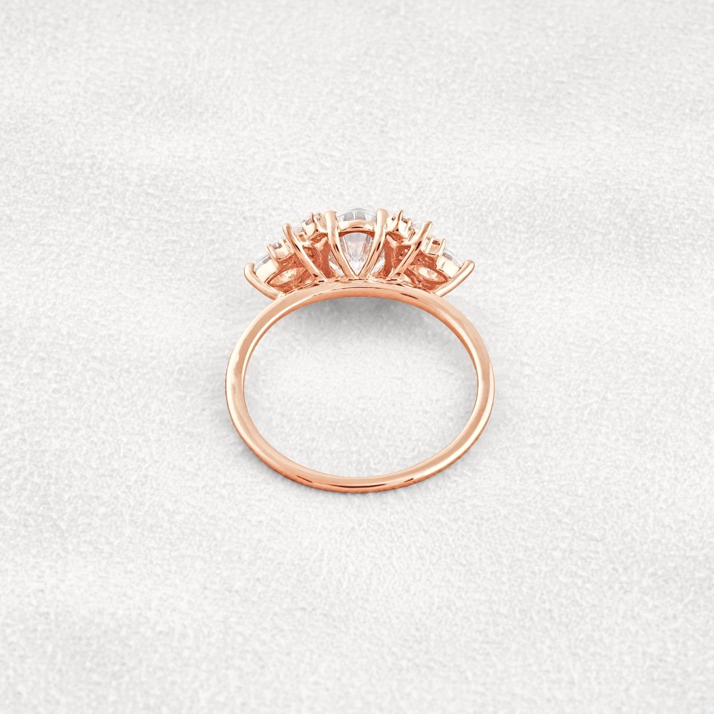 1.33 CT Oval Cut Cluster Moissanite Diamond Engagement Ring In White Gold