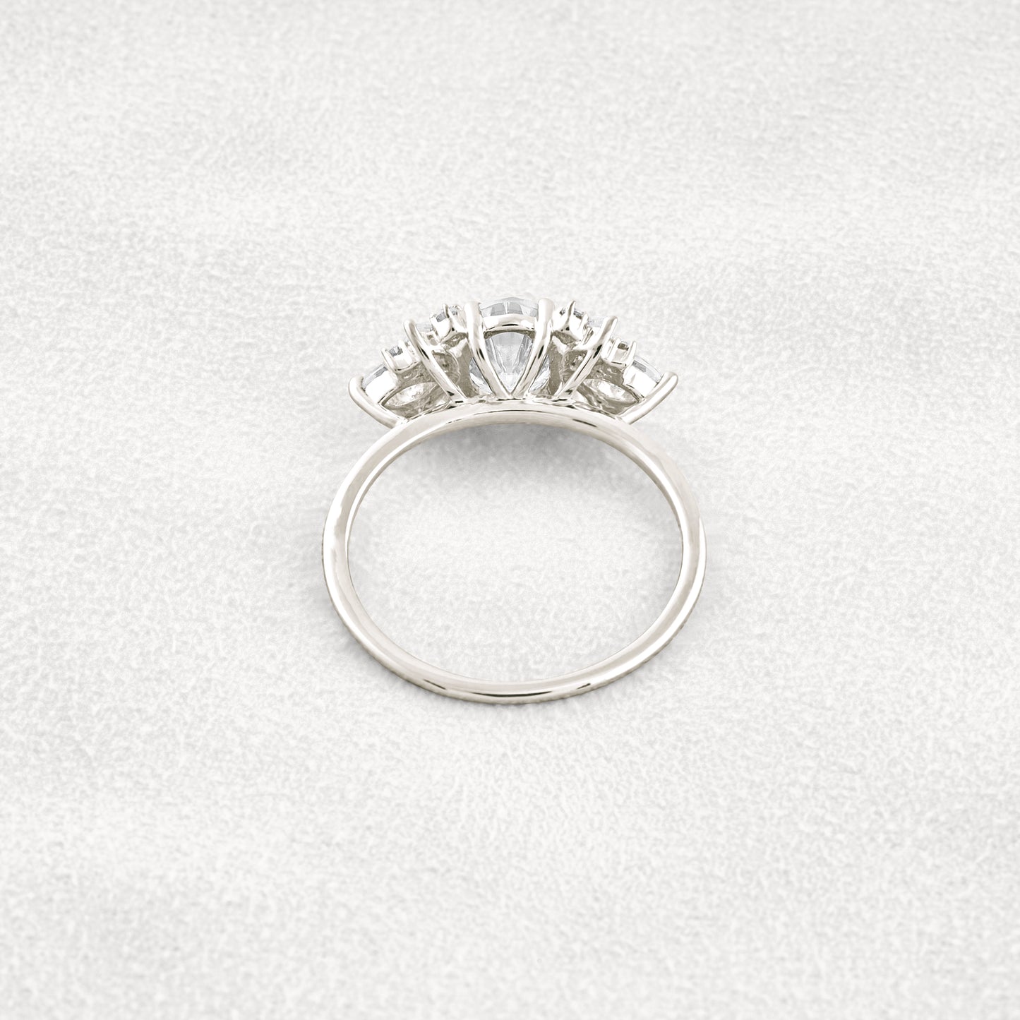 1.33 CT Oval Cut Cluster Moissanite Diamond Engagement Ring