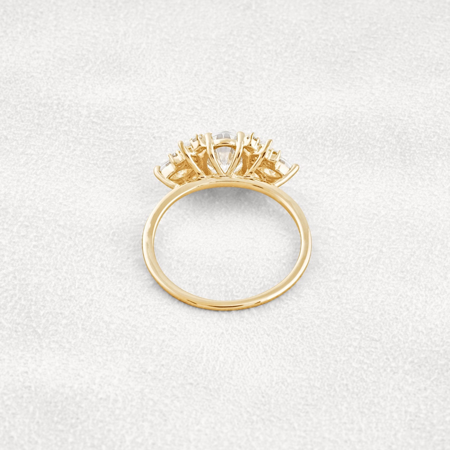 1.33 CT Oval Cut Cluster Moissanite Diamond Engagement Ring In Rose Gold