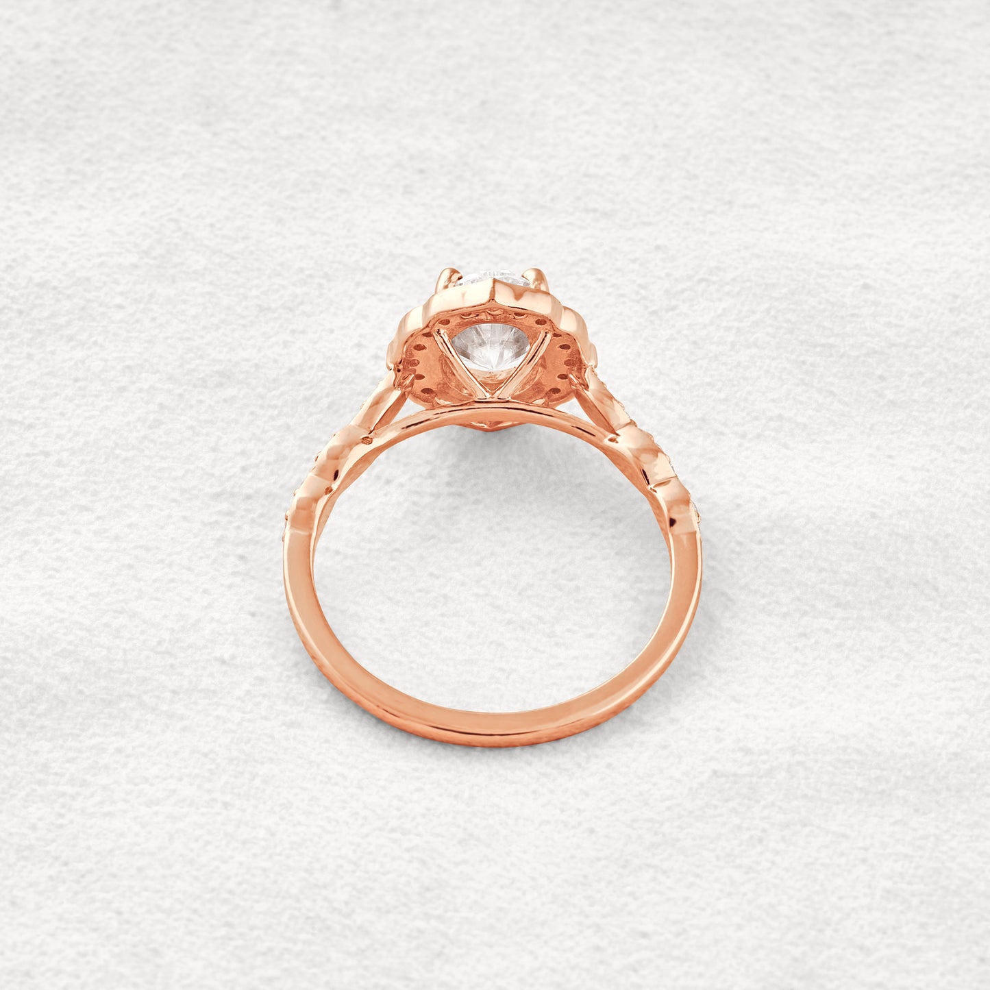 1.31 CT Oval Cut Halo & Pave Moissanite Diamond Engagement Ring