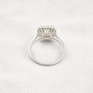 1.05 CT Radiant Cut Double Halo Moissanite Diamond Engagement Ring