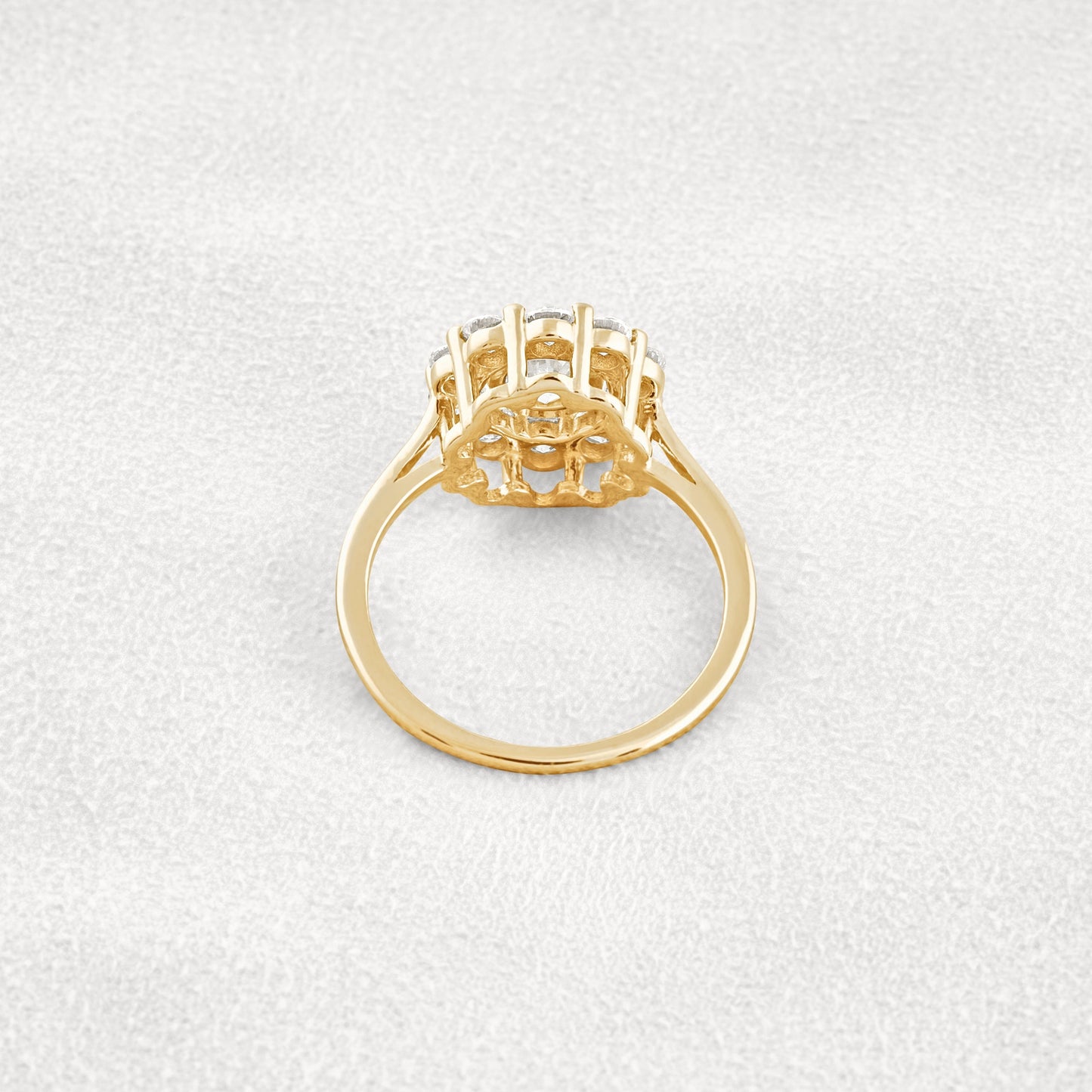 1 CT Round Cut Halo Moissanite Diamond Engagement Ring In Rose Gold