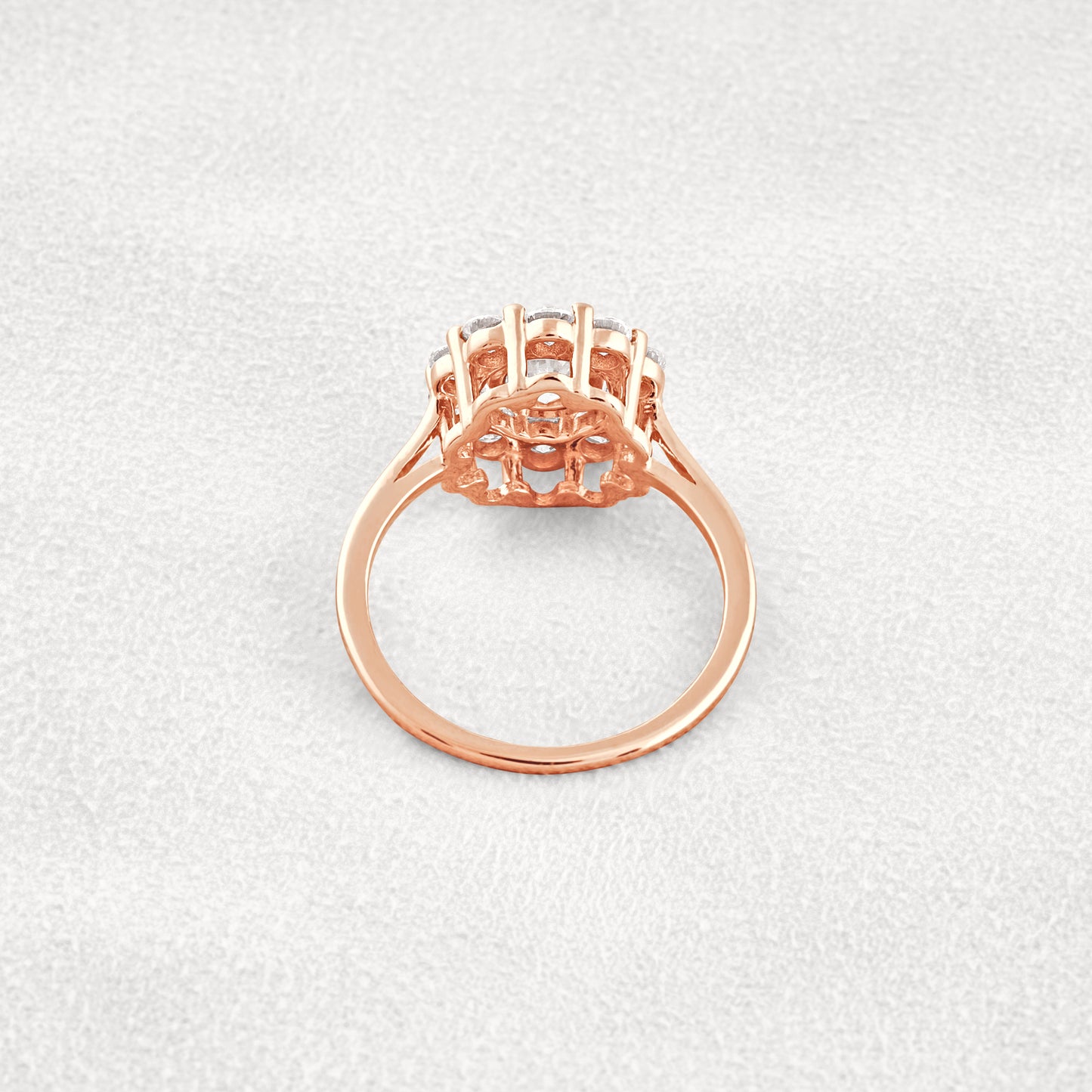 1 CT Round Cut Halo Moissanite Diamond Engagement Ring