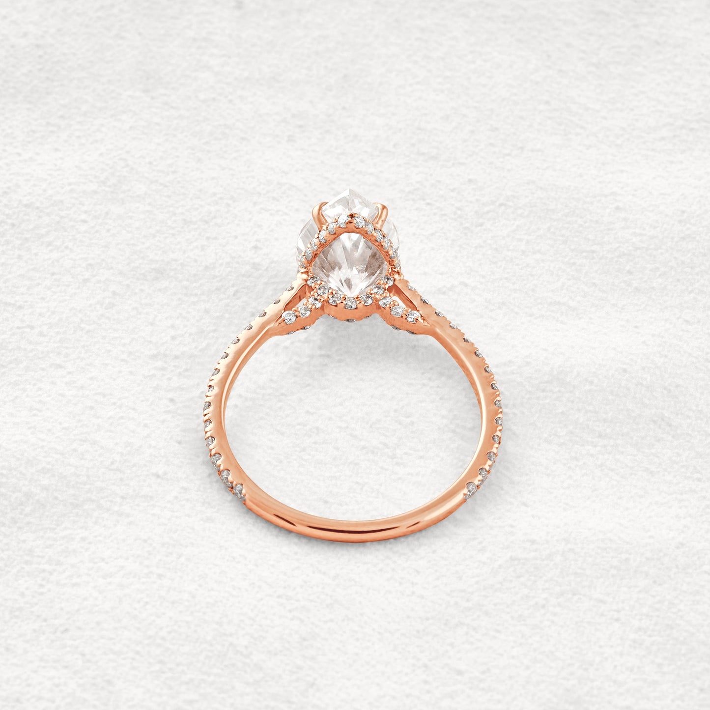 2.8 CT Pear Cut Pave Moissanite Diamond Engagement Ring In White Gold