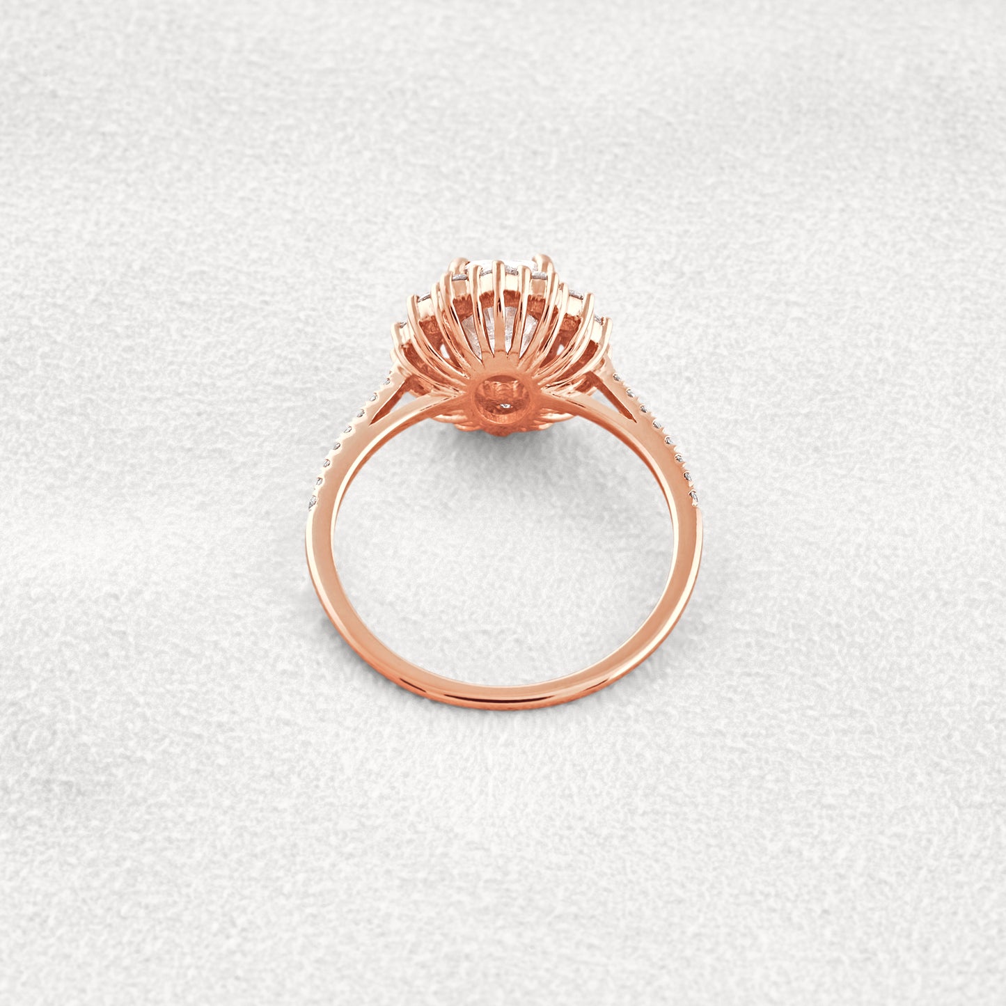 1.91 CT Oval Cut Halo & Pave Moissanite Diamond Engagement Ring