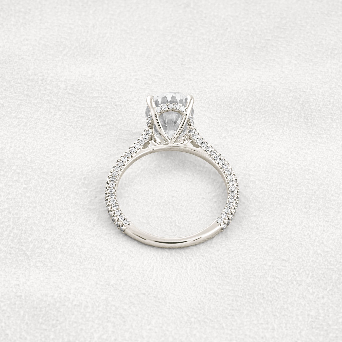 4 CT Oval Cut Pave Moissanite Diamond Engagement Ring & Wedding Ring