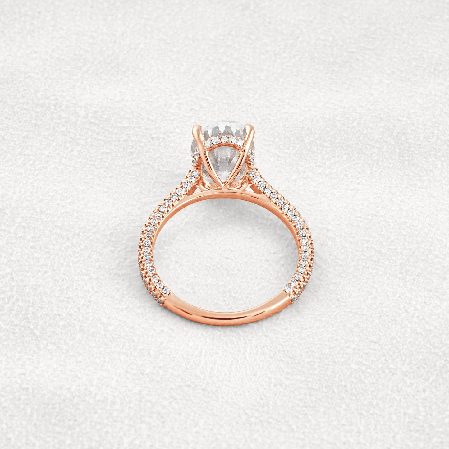 4 CT Oval Cut Pave Moissanite Diamond Engagement Ring & Wedding Ring In White Gold