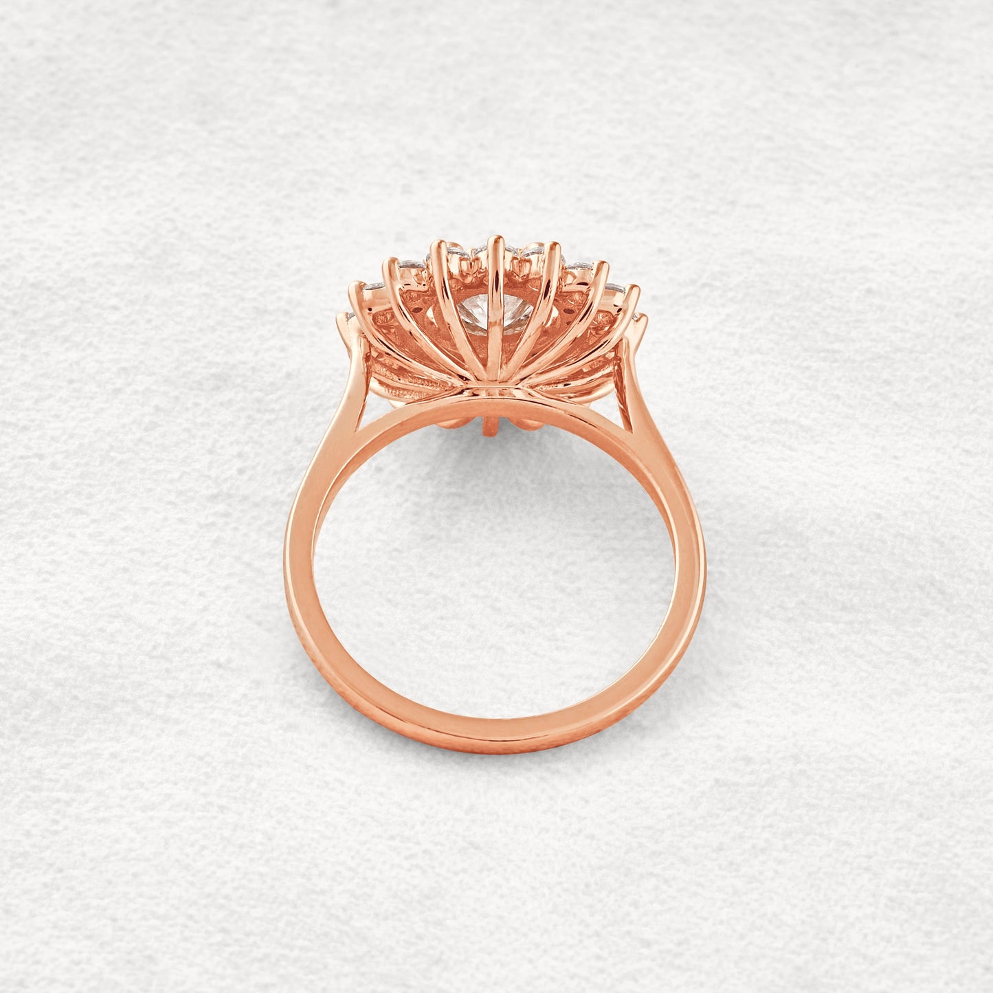 1 CT Round Cut Double Halo Moissanite Diamond Engagement Ring In White Gold