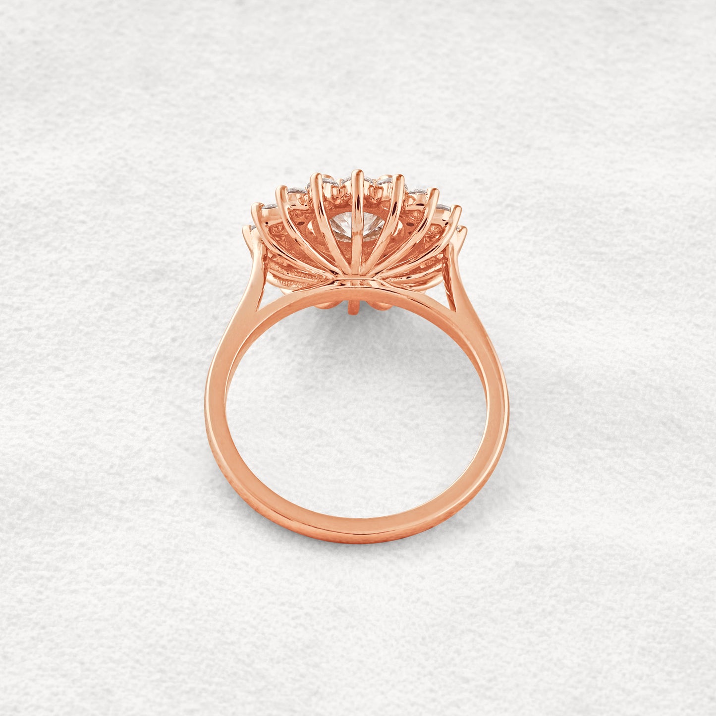 1 CT Round Cut Double Halo Moissanite Diamond Engagement Ring