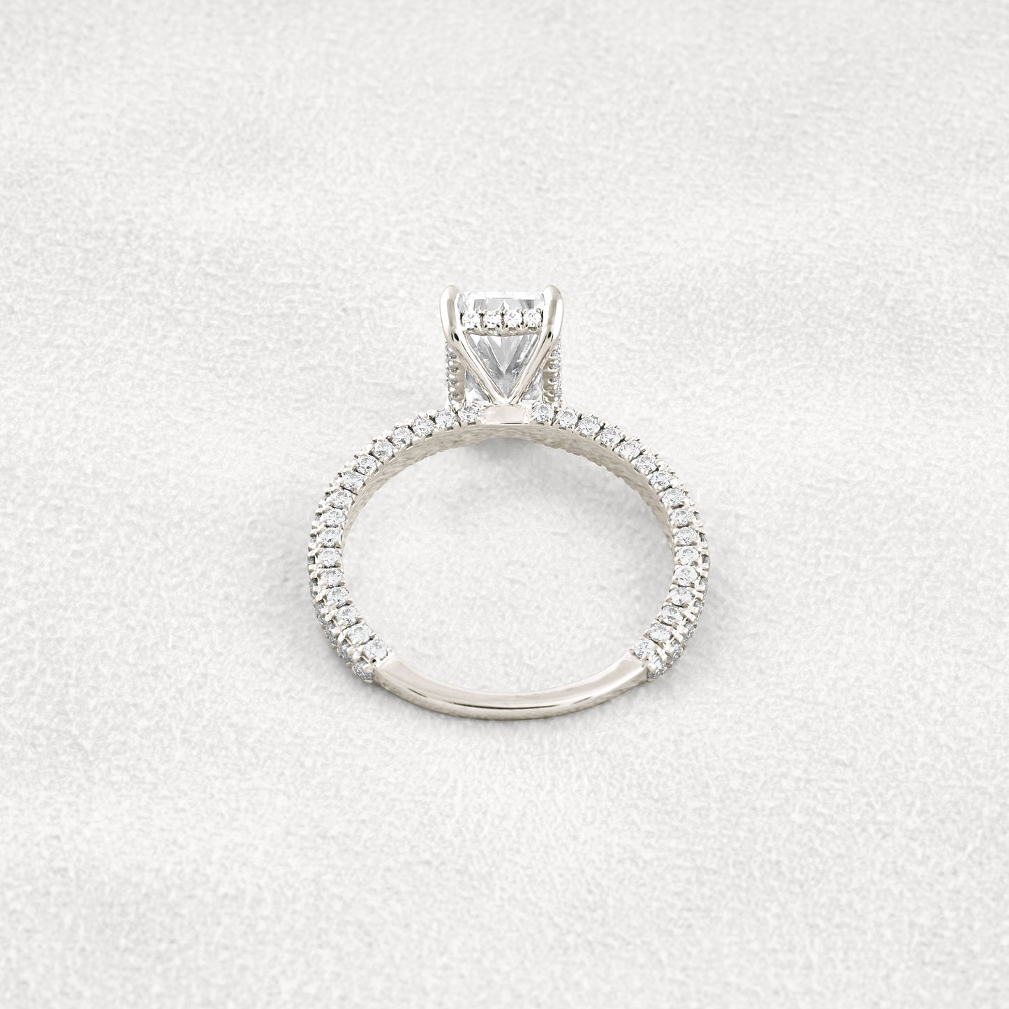 2.6 CT Radiant Cut Pave Moissanite Diamond Engagement Ring