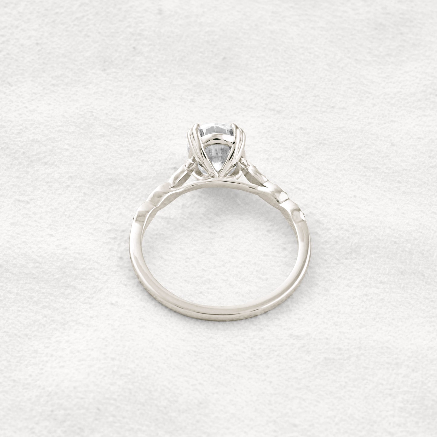 1.91 CT Oval Cut Pave Moissanite Diamond Engagement Ring