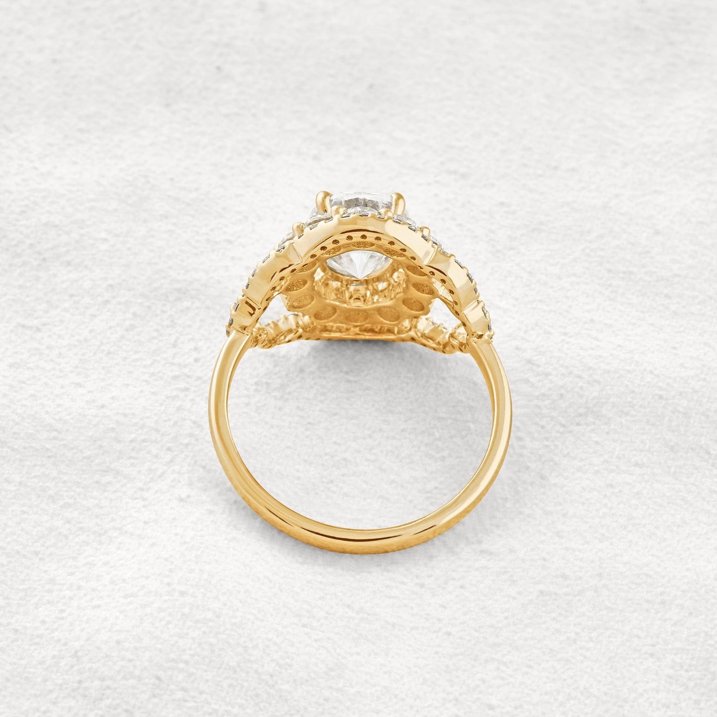 1.91 CT Oval Cut Vintage Halo Moissanite Diamond Engagement Ring In Rose Gold