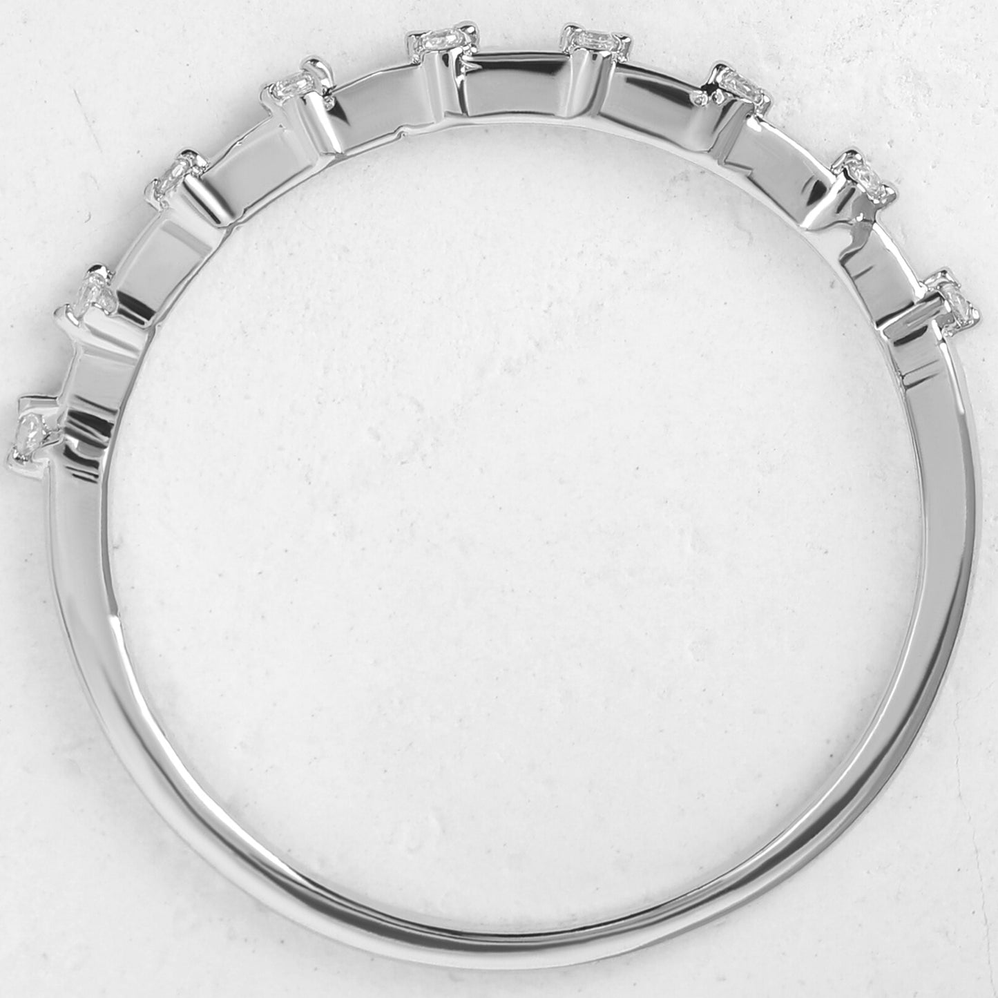 Round Moissanite Dainty Wedding Band